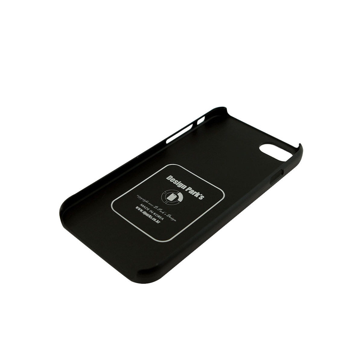 iPhone SE (第3世代) ケース カバー Dparks ブラックケース ボーダー×リップ [iPhone SE3/SE2/8/7]