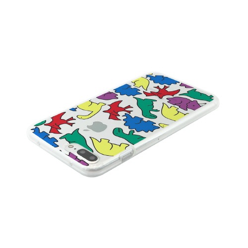 iPhone 8 Plus / 7 Plus ケース Dparks ソフトクリアケース カラフルザウルス （ディーパークス） アイフォン カバー バータイプ