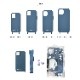 ロープ ネックストラップ付き シリコンケース ティールブルー PHONECKLACE [ iPhone 15 / 15 Pro 用] スマホショルダー クロスボディストラップ for iPhone14 / 13mini / 13 / 13Pro / 13ProMax