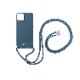ロープ ネックストラップ付き シリコンケース ティールブルー PHONECKLACE [ iPhone 15 / 15 Pro 用] スマホショルダー クロスボディストラップ for iPhone14 / 13mini / 13 / 13Pro / 13ProMax