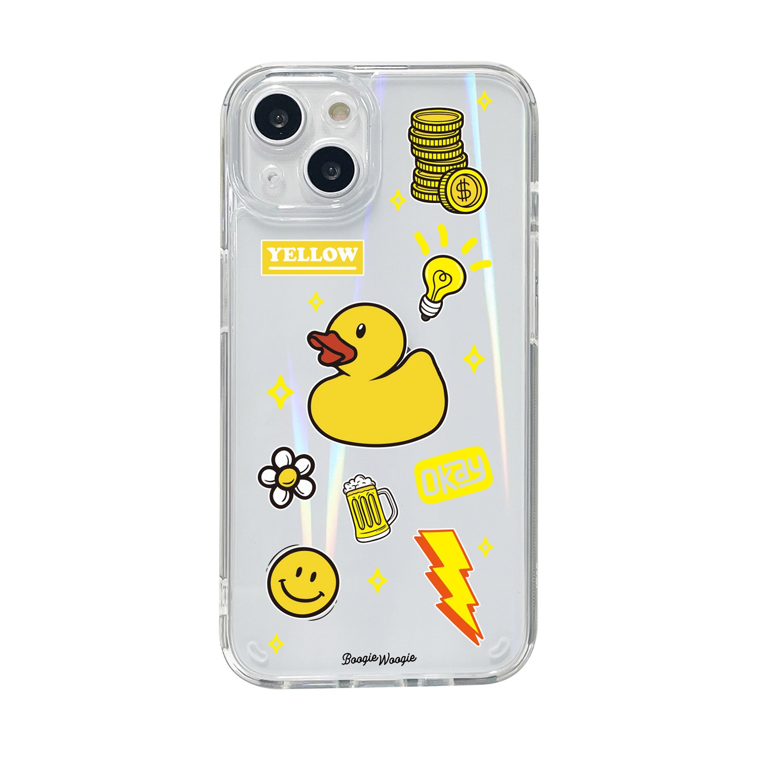 BOOGIE WOOGI [ iPhone 14 / 14 Pro ] オーロラケース Yellow（イエロー） ホログラム