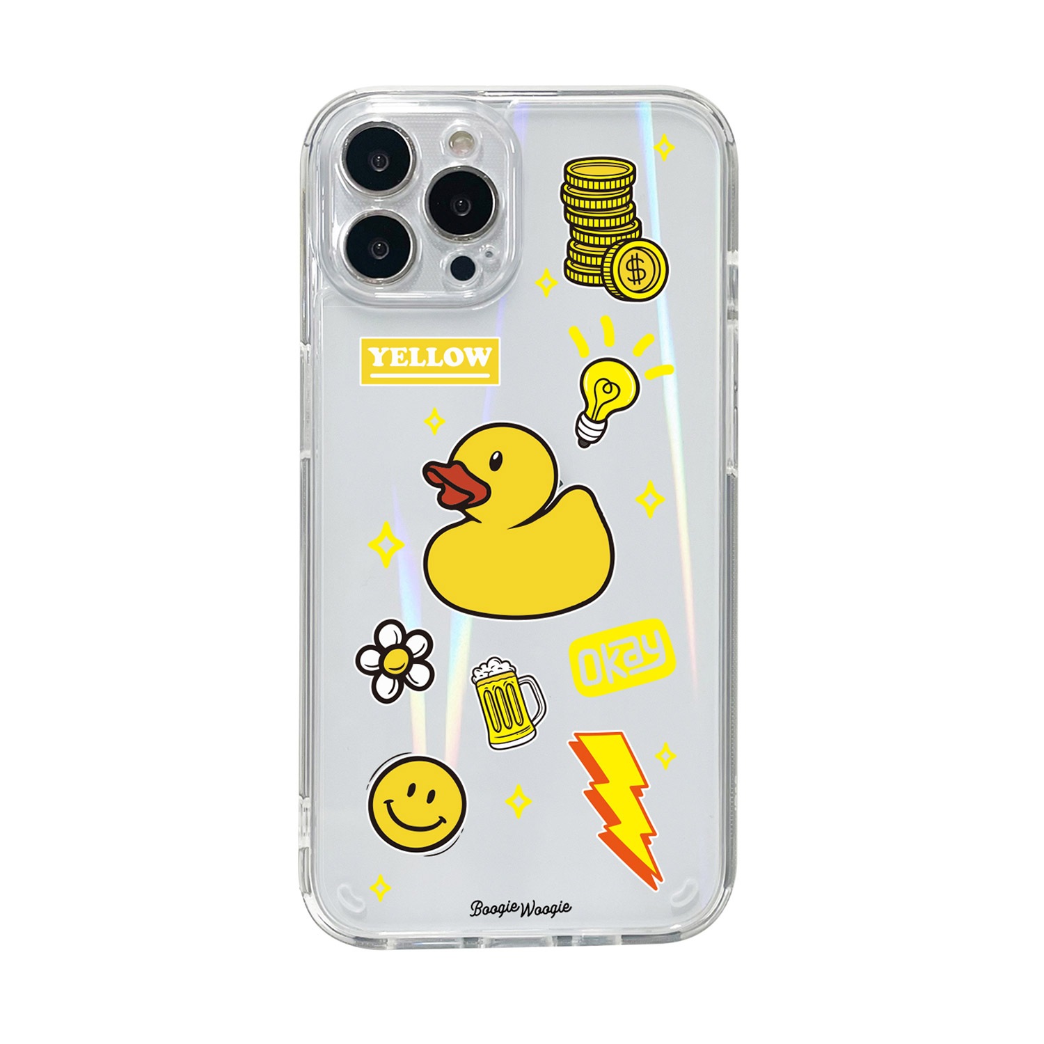 BOOGIE WOOGI [ iPhone 14 / 14 Pro ] オーロラケース Yellow（イエロー） ホログラム
