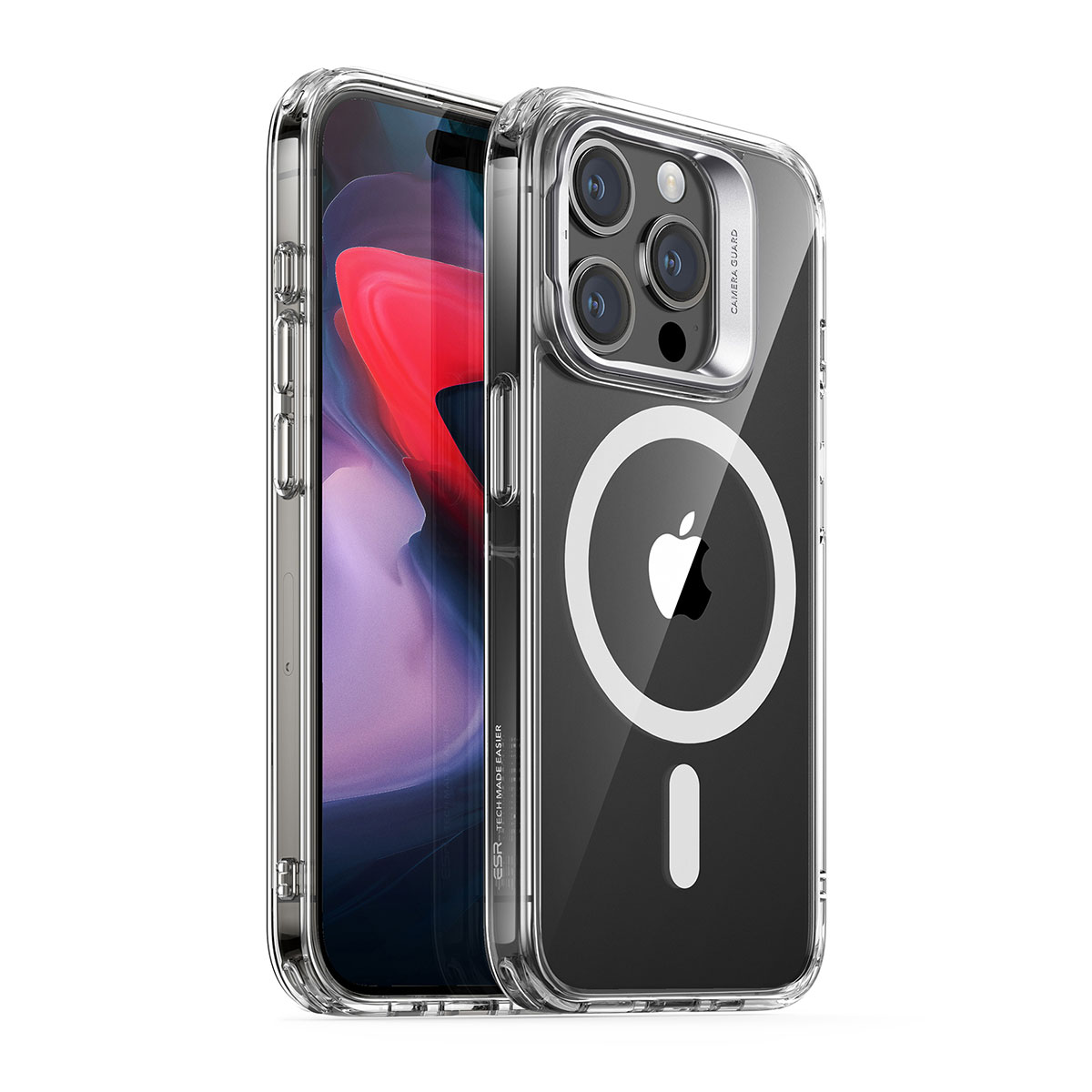 [iPhone 16 / 16 Pro / 16 Pro Max 用] Classic スタンド付きハイブリッドケース 透明背面カバー 米軍MIL規格の耐衝撃性 for iPhone 16 / 15 シリーズ