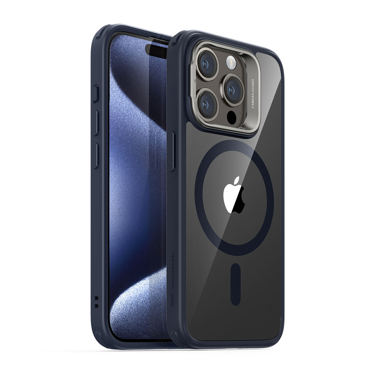 [iPhone 16 / 16 Pro / 16 Pro Max 用] Classic スタンド付きハイブリッドケース 透明背面カバー 米軍MIL規格の耐衝撃性 for iPhone 16 / 15 シリーズ