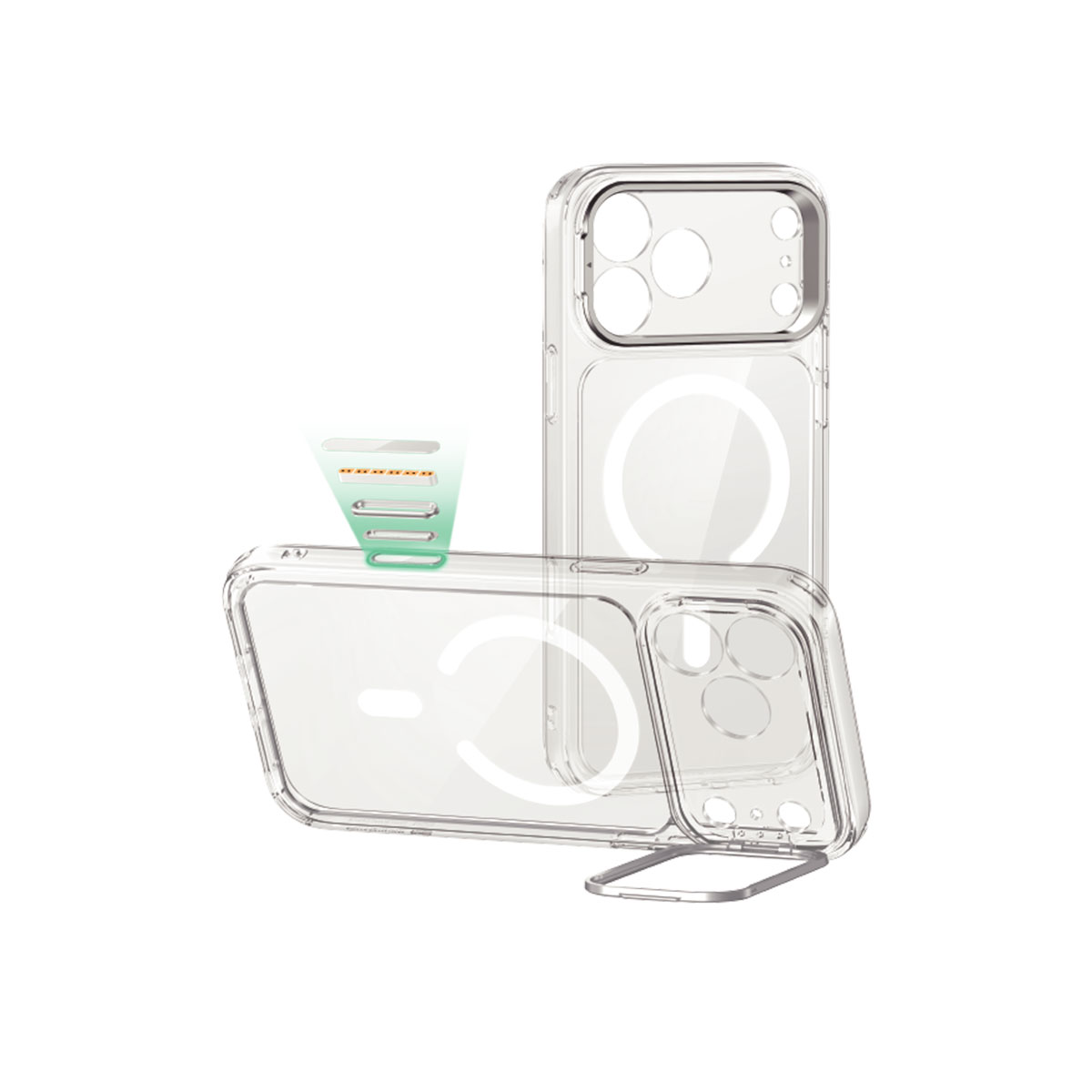 [ iPhone 17 / iPhone Air / 17 Pro / 17 Pro Max 用] 米軍MIL規格 Classic スタンド付きハイブリッドケース 透明カバー for iPhone 17 / 16 / 15 シリーズ