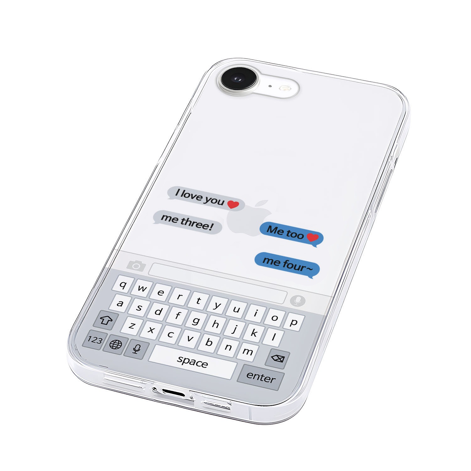 [iPhone 16e 用] ソフト クリアケース LOVEメッセージ 透明カバー