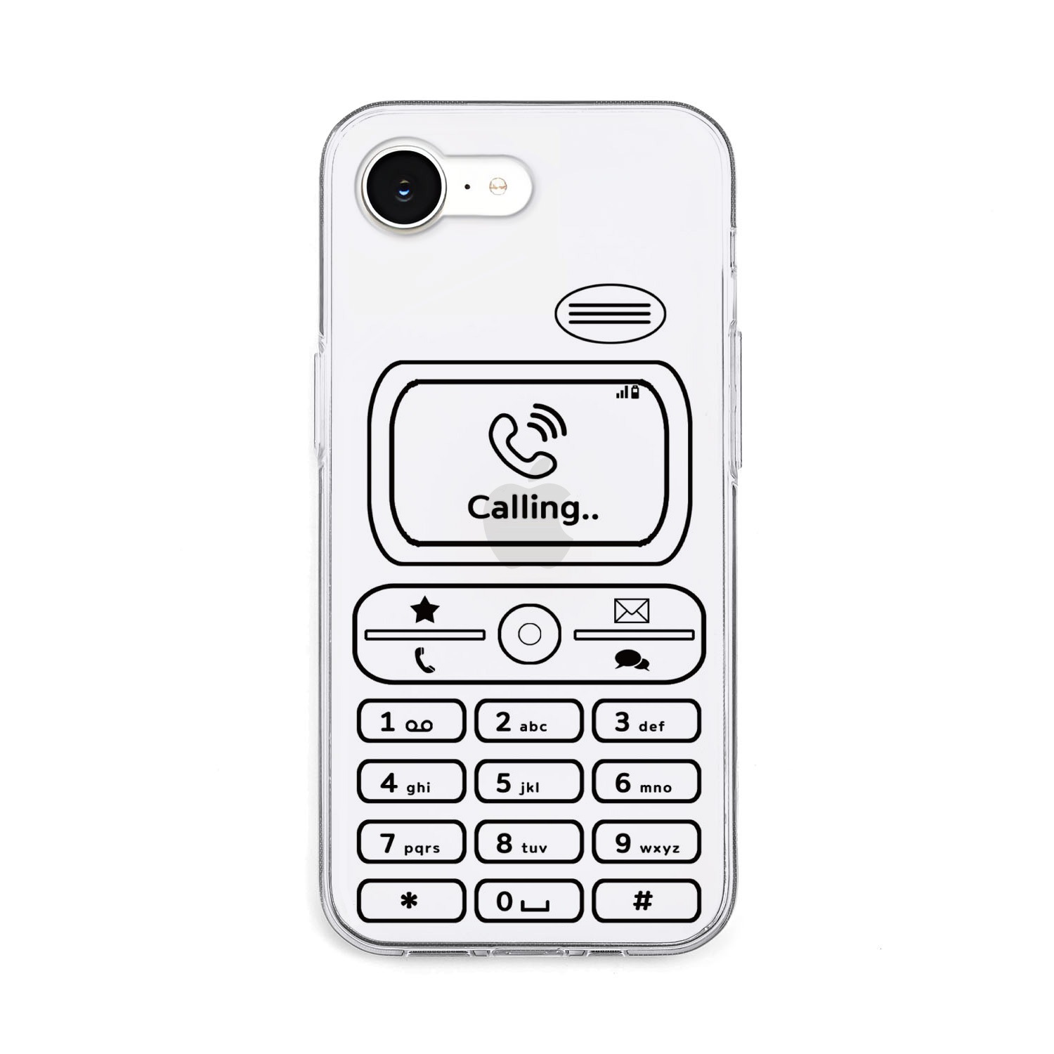 [iPhone 16e 用] ソフト クリアケース レトロコール 透明カバー