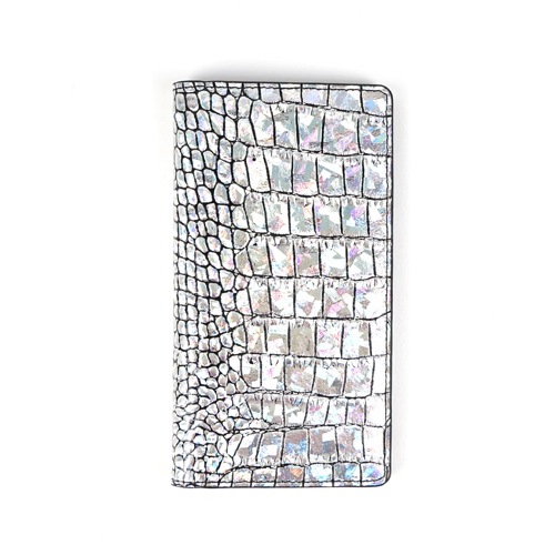 スマホケース 本革 手帳型 スライド式 多機種対応マルチケース Gaze Hologram Croco Diary（ゲイズ ホログラムダイアリー）Mサイズ Lサイズ 5～5.5インチまで 縦15cm×幅7.5cmまでのスマホ 縦16cm×幅8cmまでのスマホ