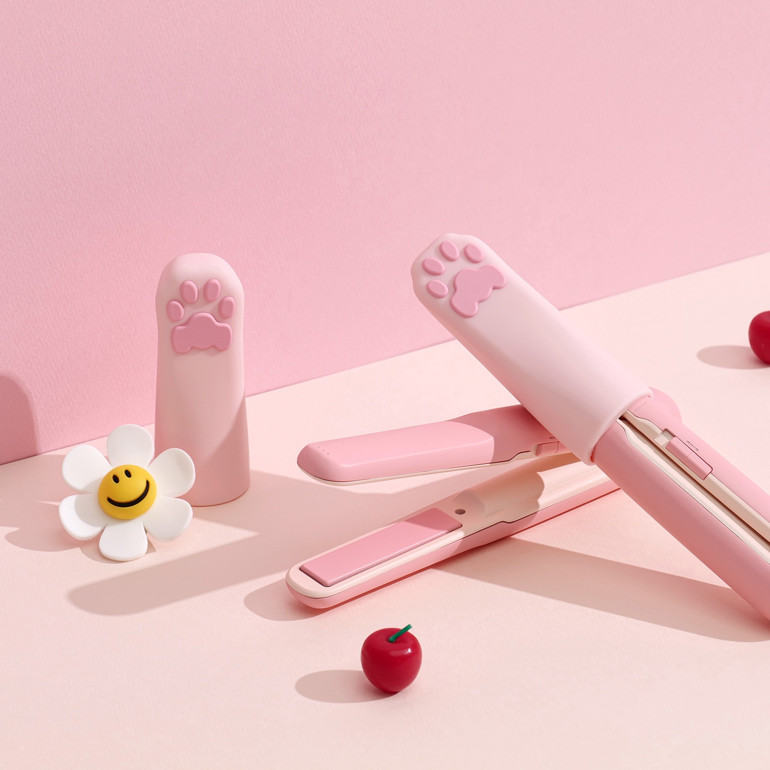 KEYTON 美顔器 ピンク コード式 coolean（クーリーン） 【充電型ヘアアイロン】 キュートな