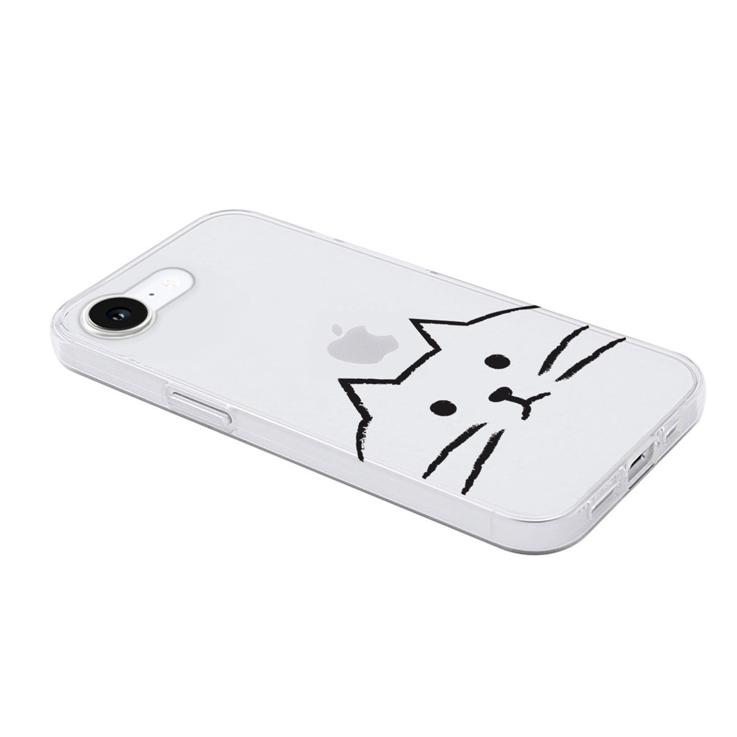 [iPhone 16e 用] ソフト クリアケース MYPETネコ イヌ 透明カバー