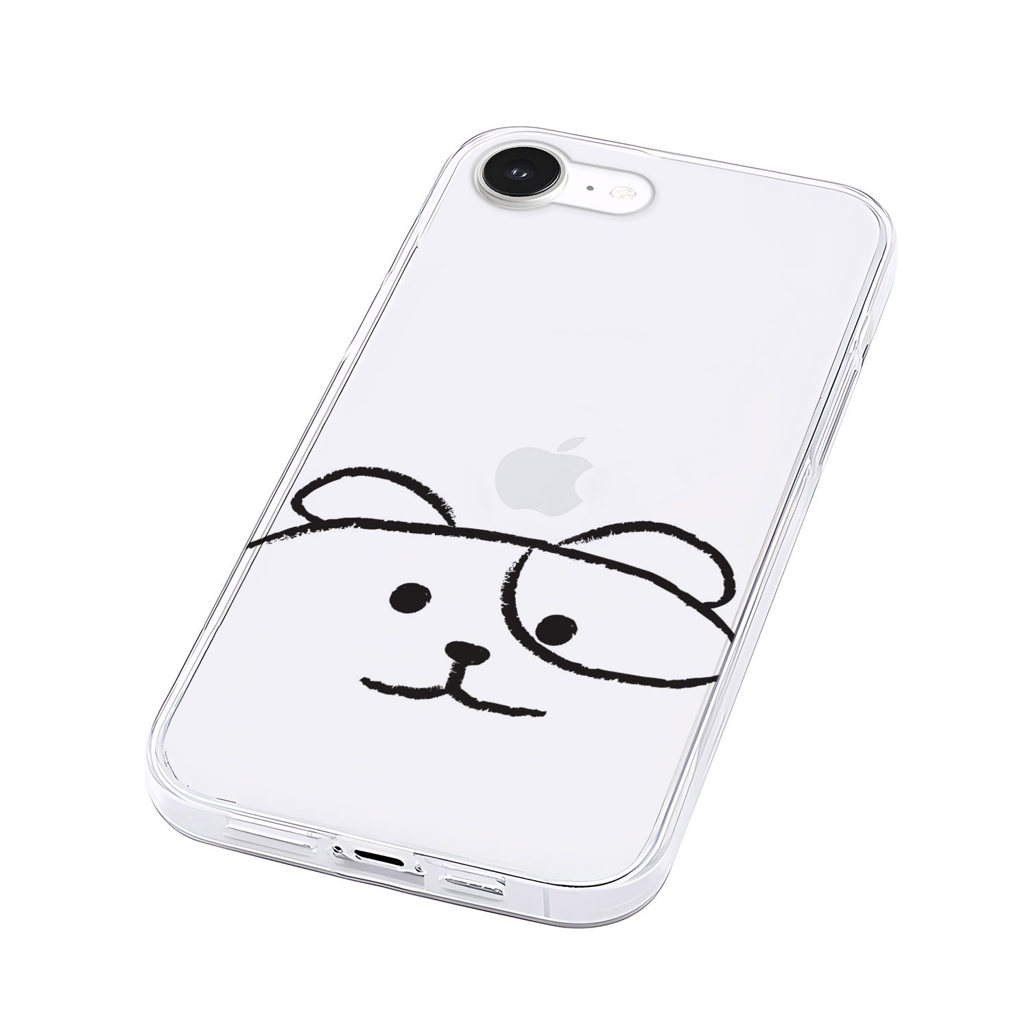 [iPhone 16e 用] ソフト クリアケース MYPETネコ イヌ 透明カバー