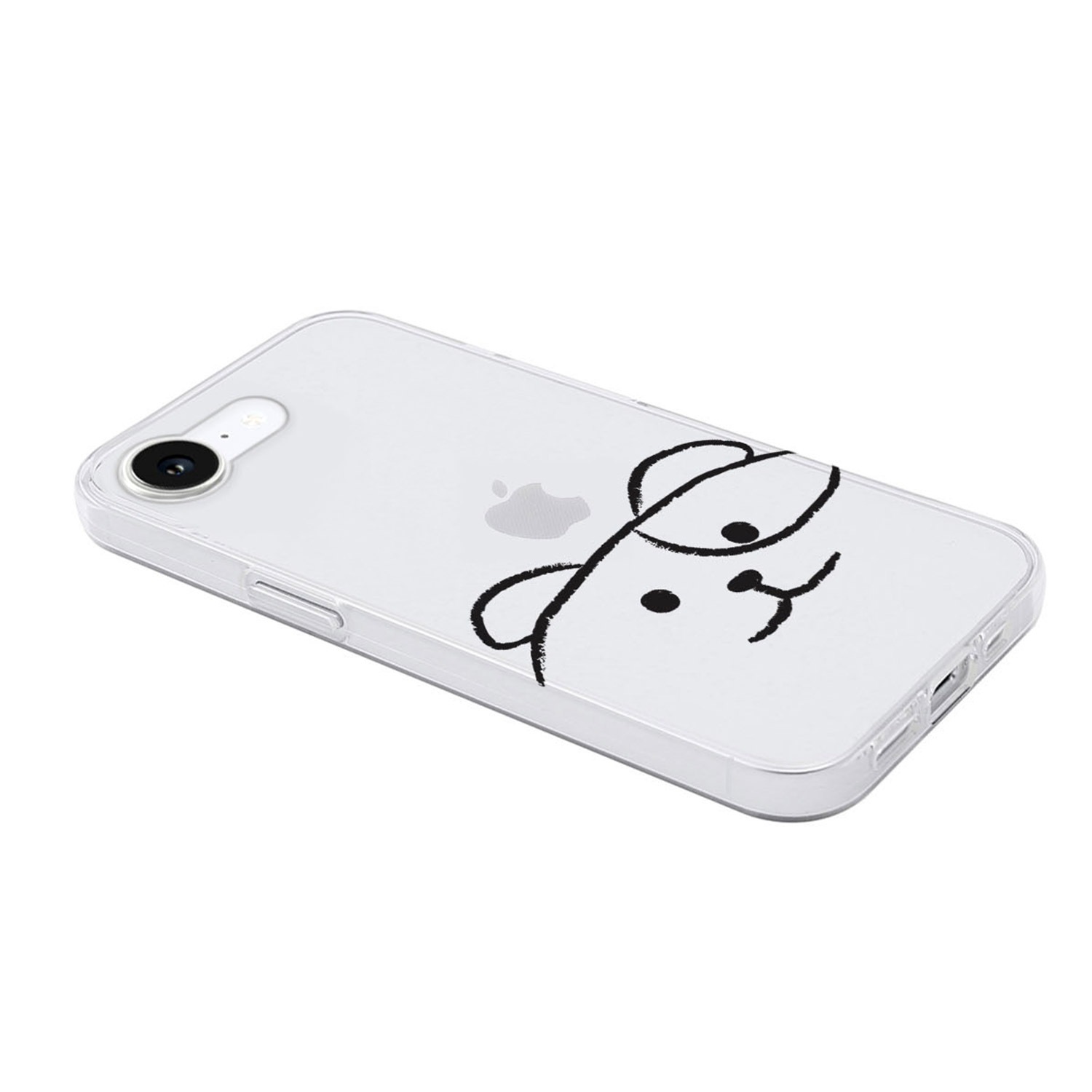 [iPhone 16e 用] ソフト クリアケース MYPETネコ イヌ 透明カバー