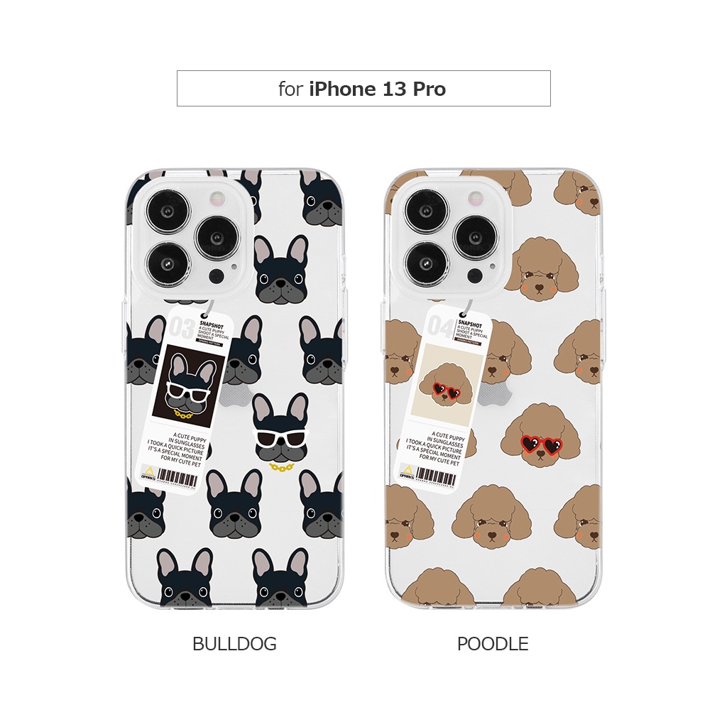 iPhone SE3 ケース カバー ソフト クリア バックカバー Dparks Dog パターン 【 iPhone 13 / 13 Pro / iPhone 13 mini / iPhone SE (第3/2世代)、、iPhone 8 / 7 】 背面カバー型 アイフォンケース