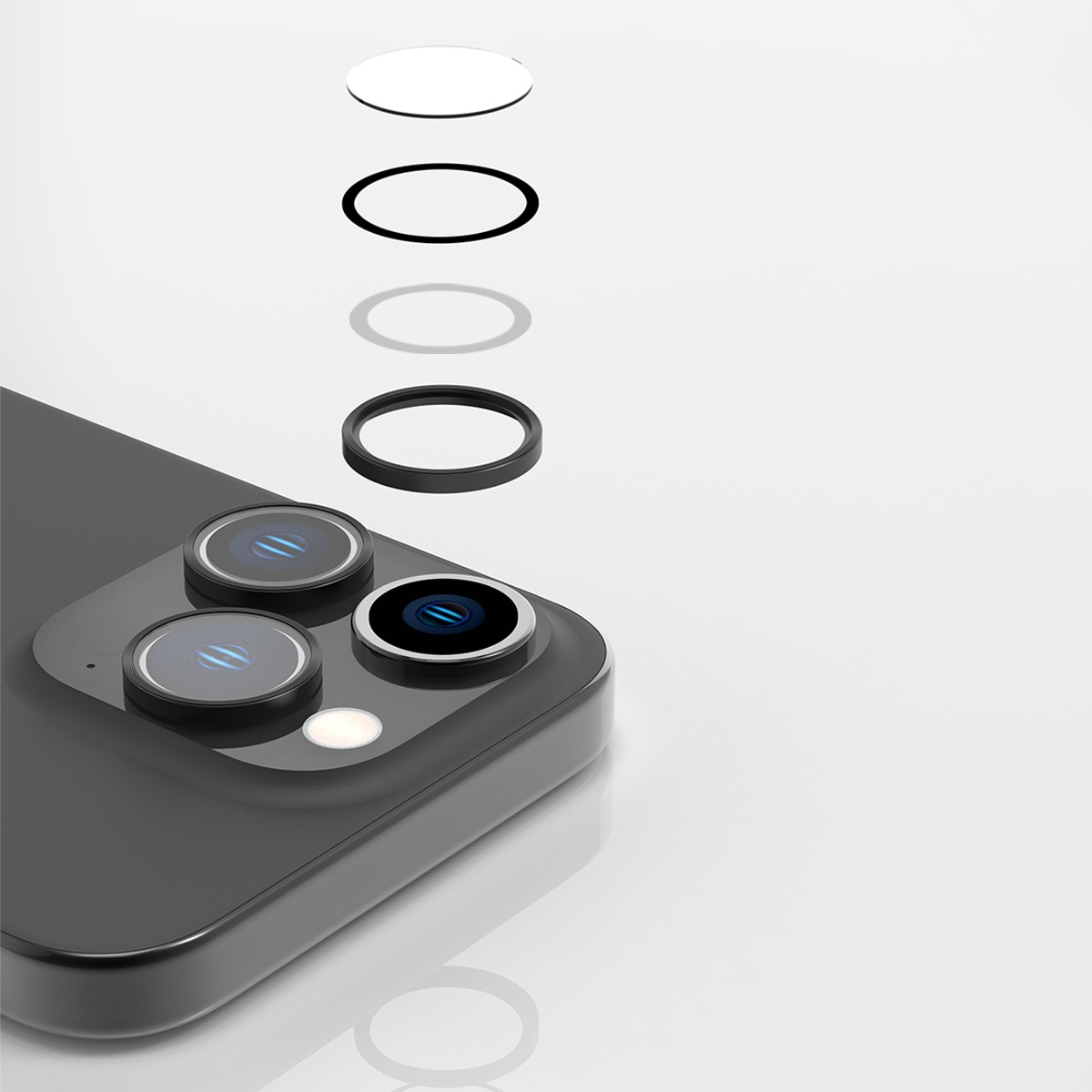 araree [ iPhone 15 Pro / 15 Pro Max 用] core MR カメラ専用強化ガラスフィルム C-SUB CORE メタルリング カメラレンズ 保護フィルム