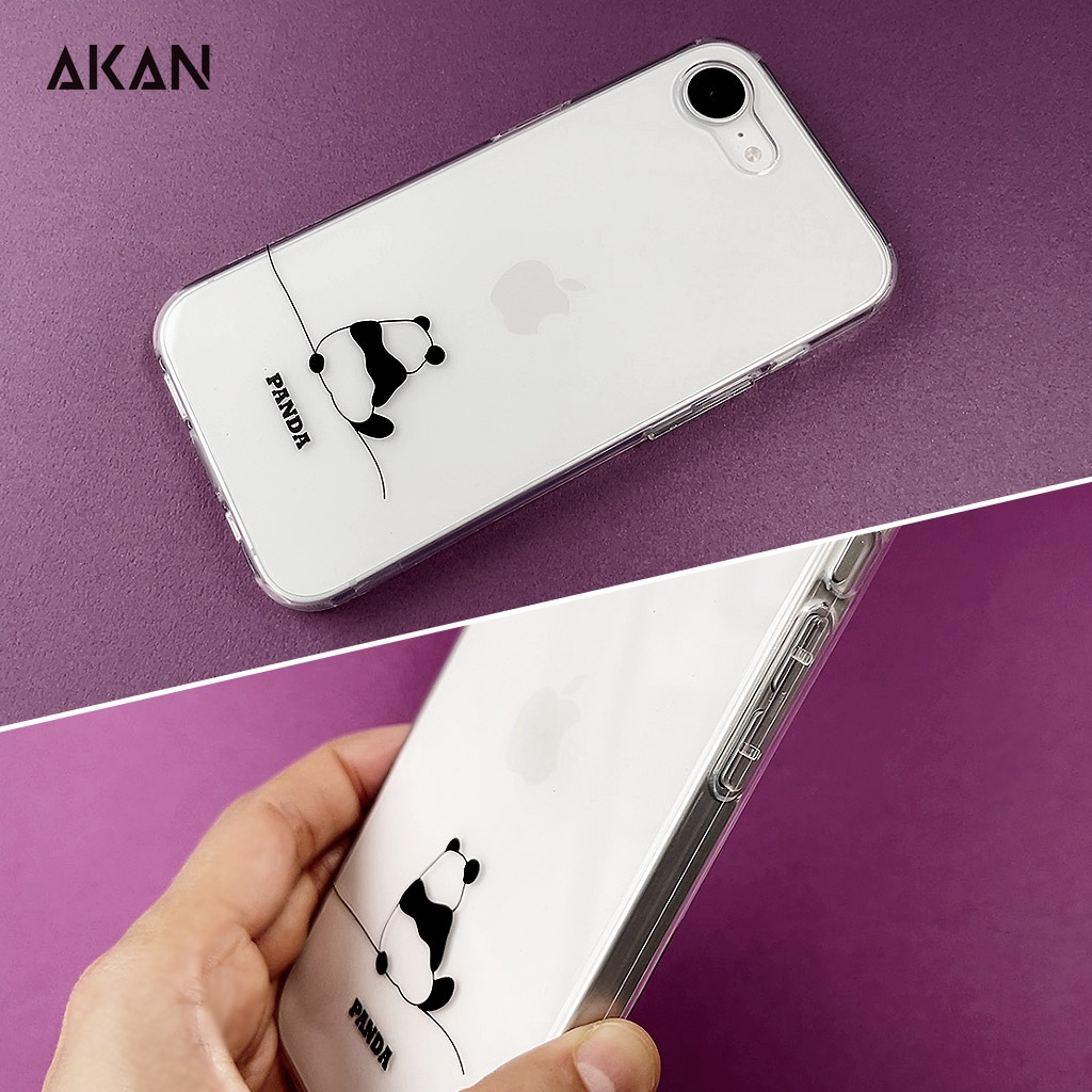 [iPhone 16e 用] ソフト クリアケース パンダ 透明カバー