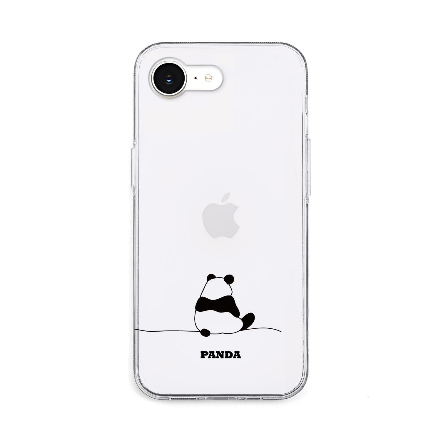 [iPhone 16e 用] ソフト クリアケース パンダ 透明カバー