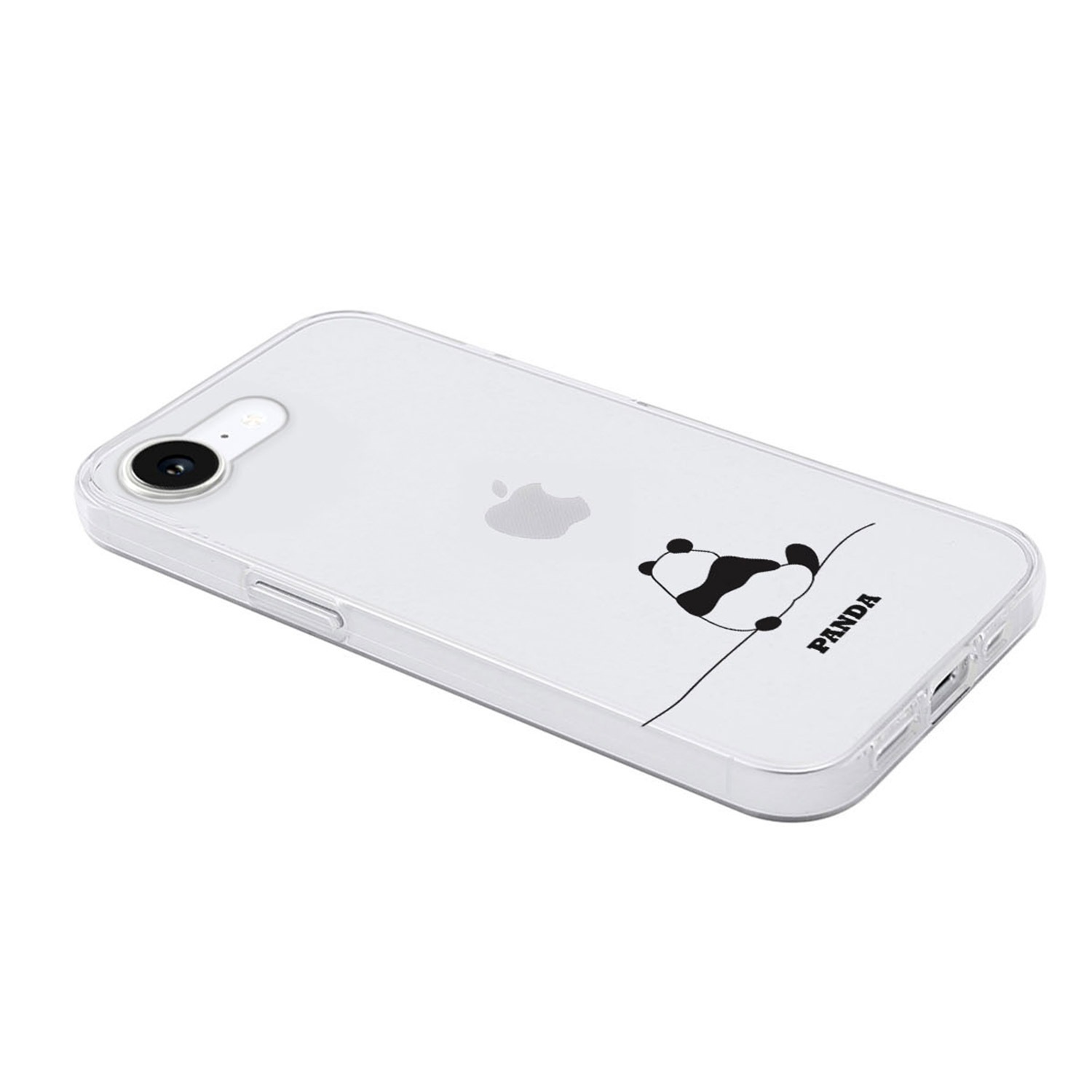 [iPhone 16e 用] ソフト クリアケース パンダ 透明カバー