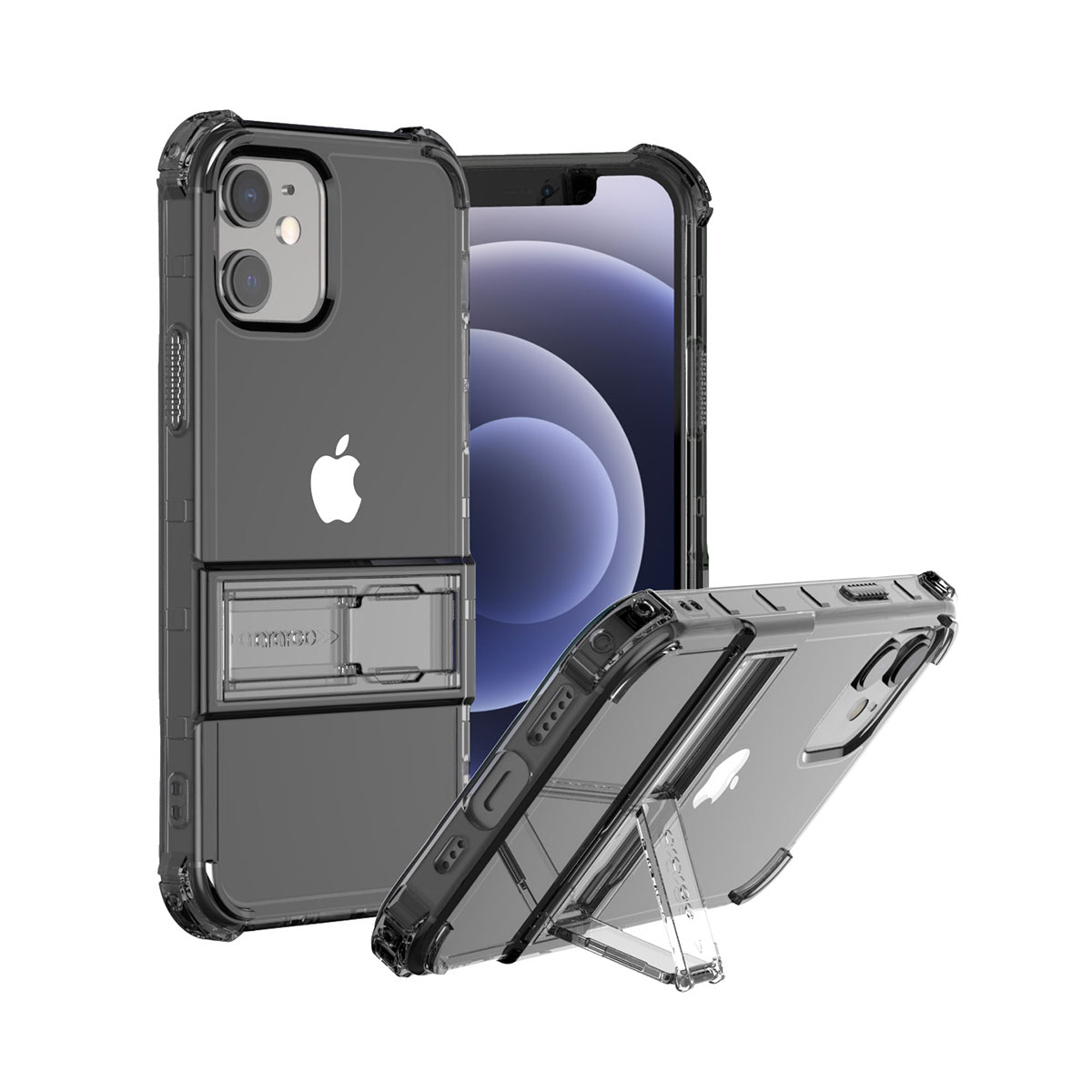 araree Mach Stand iPhone 12 クリアケース スタンド iPhone 12 mini iPhone 12 Pro スタンド ケース  [ 耐衝撃 クリア 高透明 ポリカーボネート TPU ハイブリッド ] アイフォン 12 プロ カバー