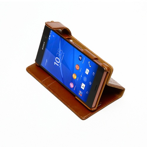 docomo au softbank【Xperia Z3 ケース】ZENUS Lettering Diary （レタリングダイアリー）Brown, Black