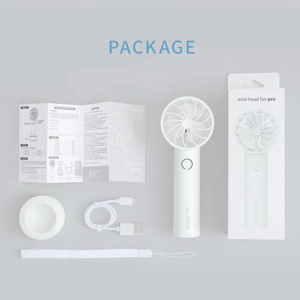 テレビ番組『はやドキ！』で紹介 BLUEFEEL PRO 超小型ヘッド ポータブル扇風機 携帯扇風機 ブルーフィール プロ 最大24時間 ドロンモーター 風速11m/s パワフル風力 ハンディファン モバイルファン モバイル扇風機 ミニ扇風機