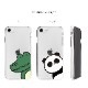 iPhone SE3 ケース カバー ソフト クリア バックカバー Dparks ワニとパンダ 【 iPhone 13 / 13 Pro / iPhone 13 mini / iPhone SE (第3/2世代)、、iPhone 8 / 7 】 背面カバー型 アイフォンケース