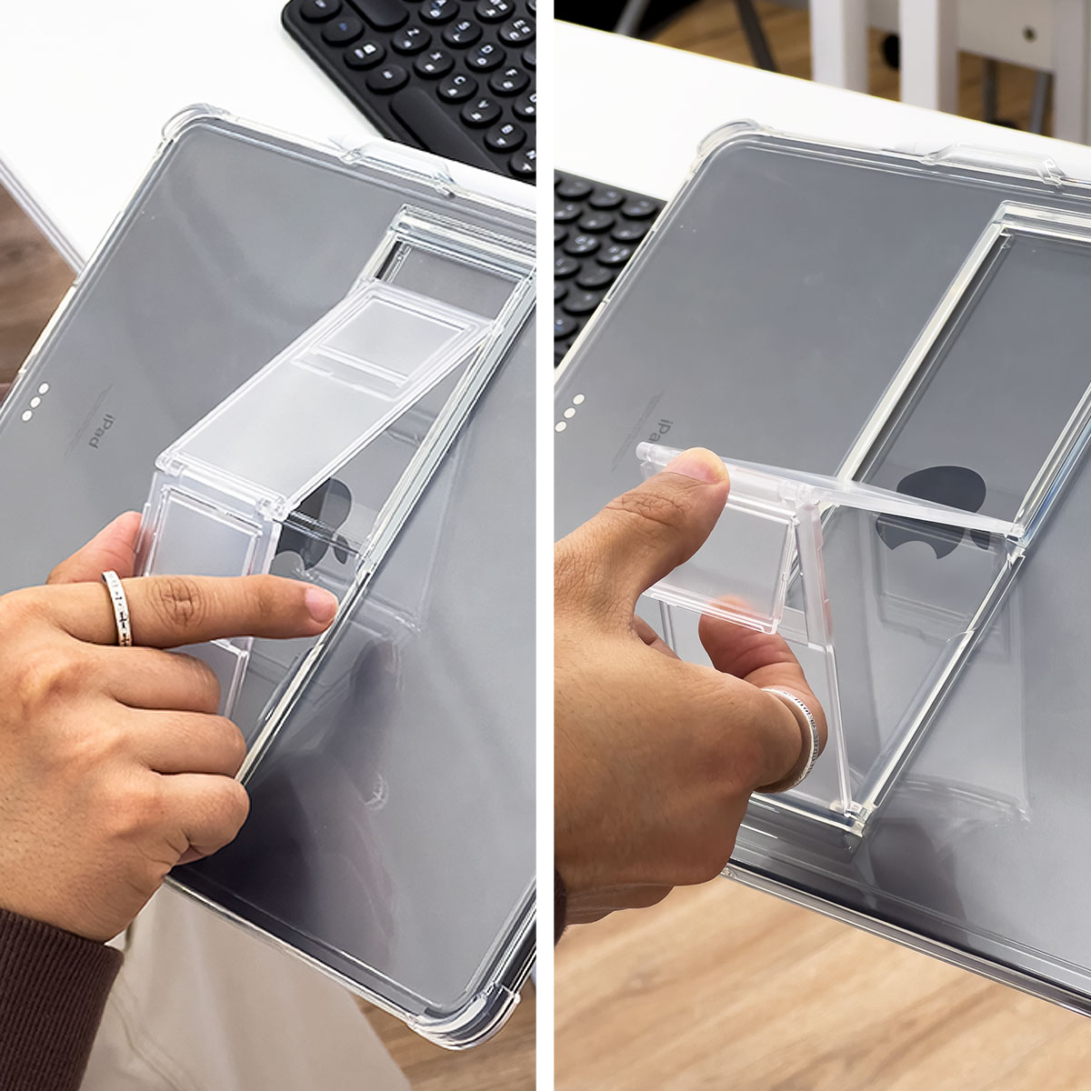 araree FLEXIELD SP for iPad Pro/Air ペンホルダー付きスタンドケース [折りたたみ式スタンド 背面カバー型 衝撃吸収]
