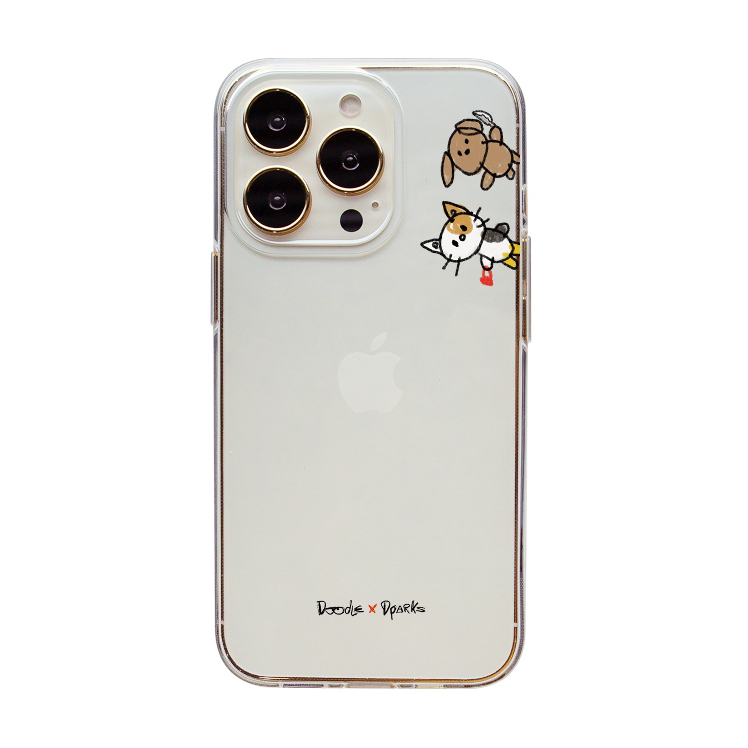 Dparks [ iPhone 14 / iPhone 14 Pro ] ソフトクリアケース ネコとイヌのおでかけ、コアラ・パンダ・ワニのぞき