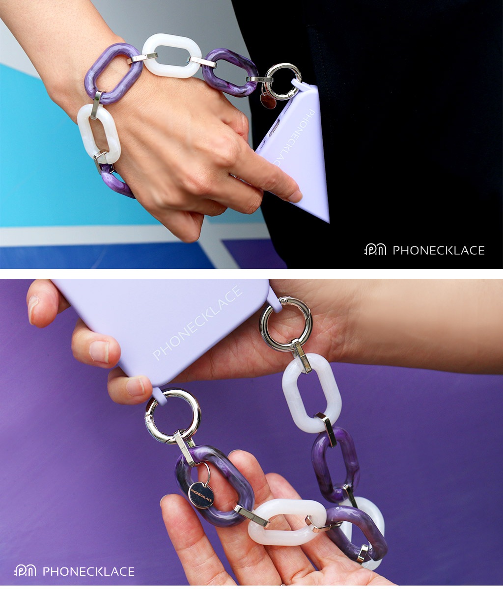 PHONECKLACE ハンドチェーンストラップ ツートーン スマホiPhone用