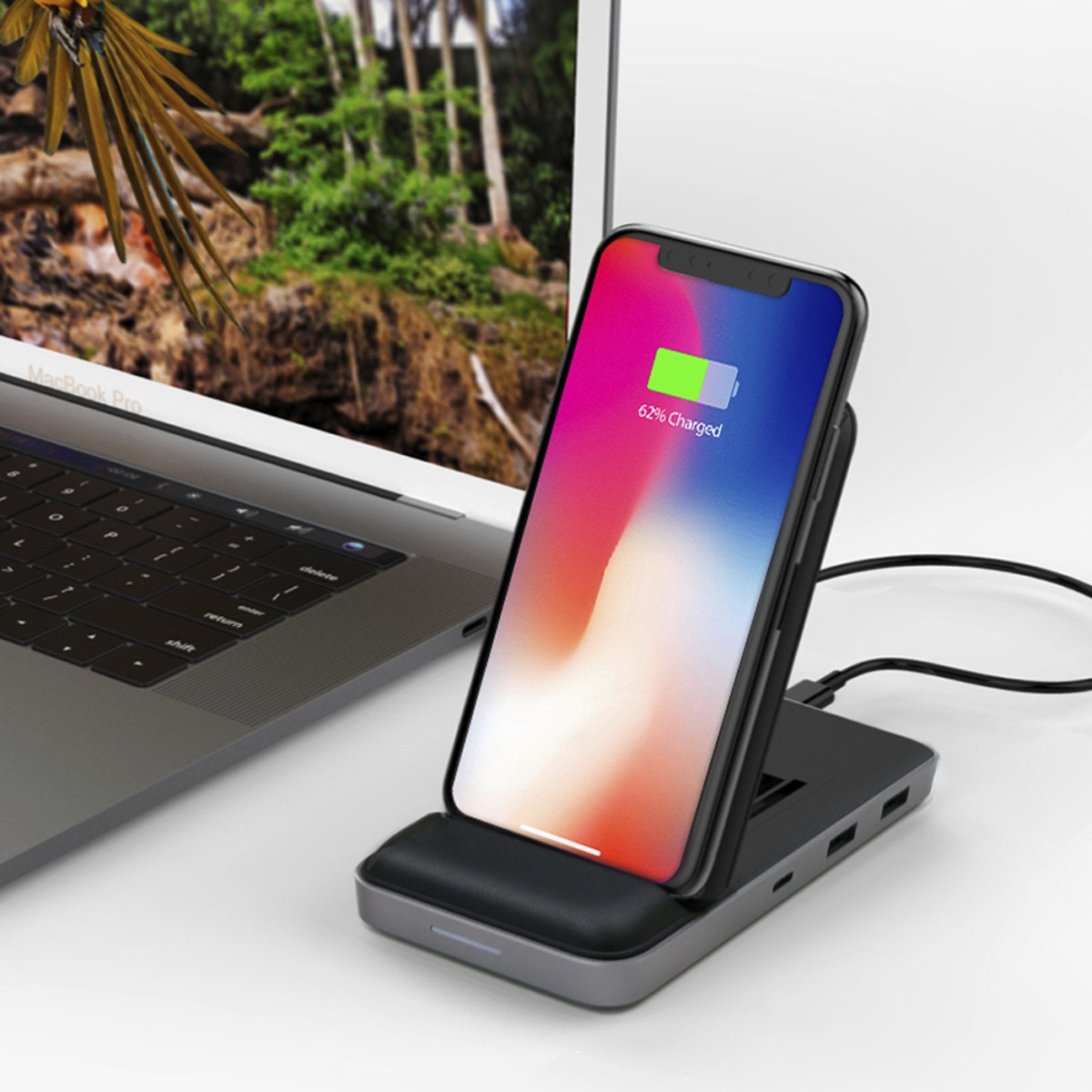 HyperDrive 8in1 USB-C Hub + Qi Wireless Charger Stand HYPER++