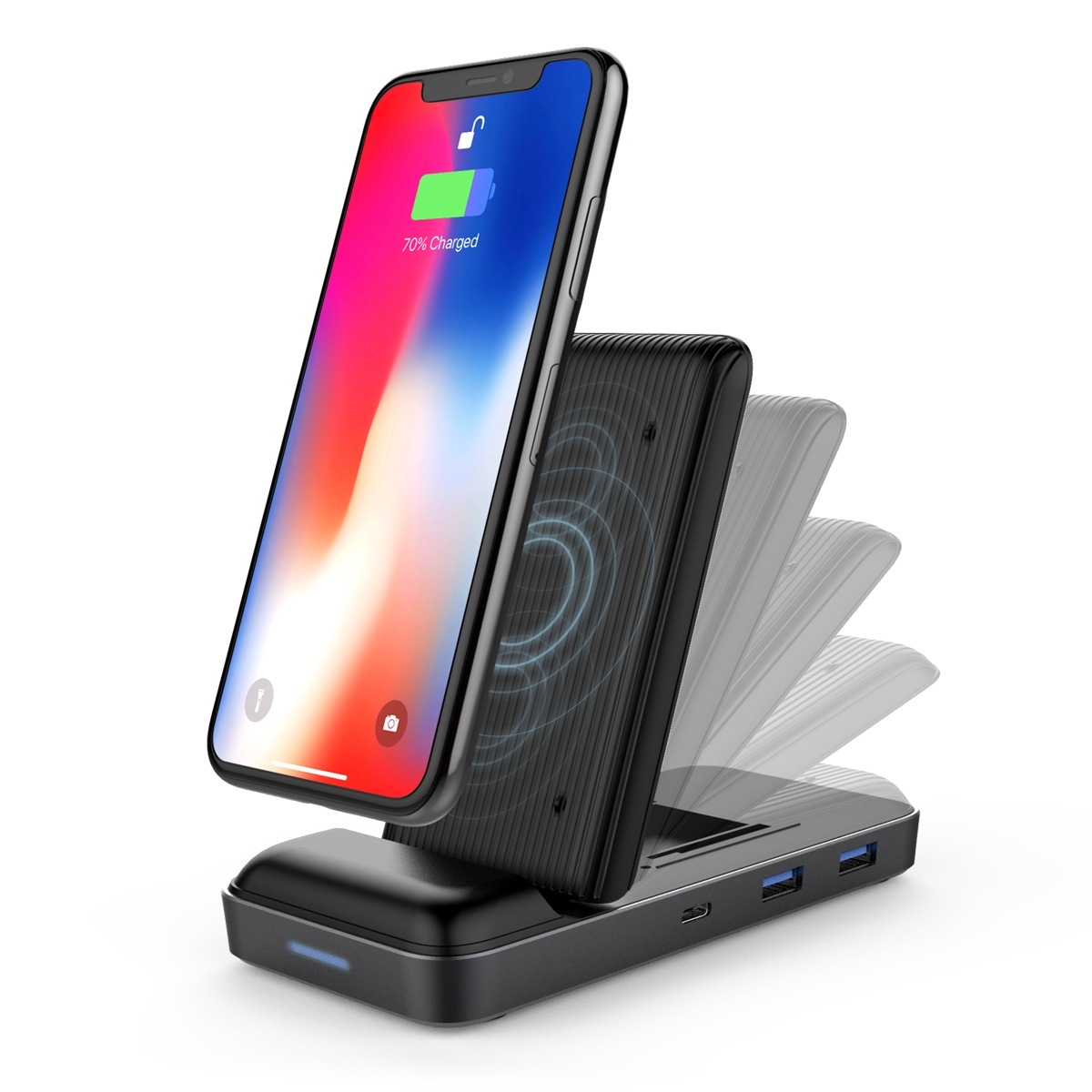 HyperDrive 8in1 USB-C Hub + Qi Wireless Charger Stand HYPER++