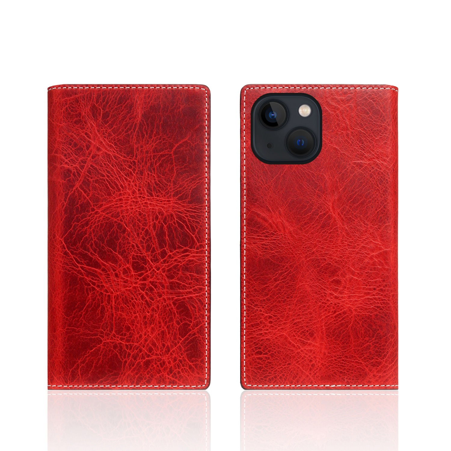 iPhone 13 mini レザーケース SLG Design Badalassi Wax case 【手帳型 / 本革 / イタリアン ベジタブ 革】 