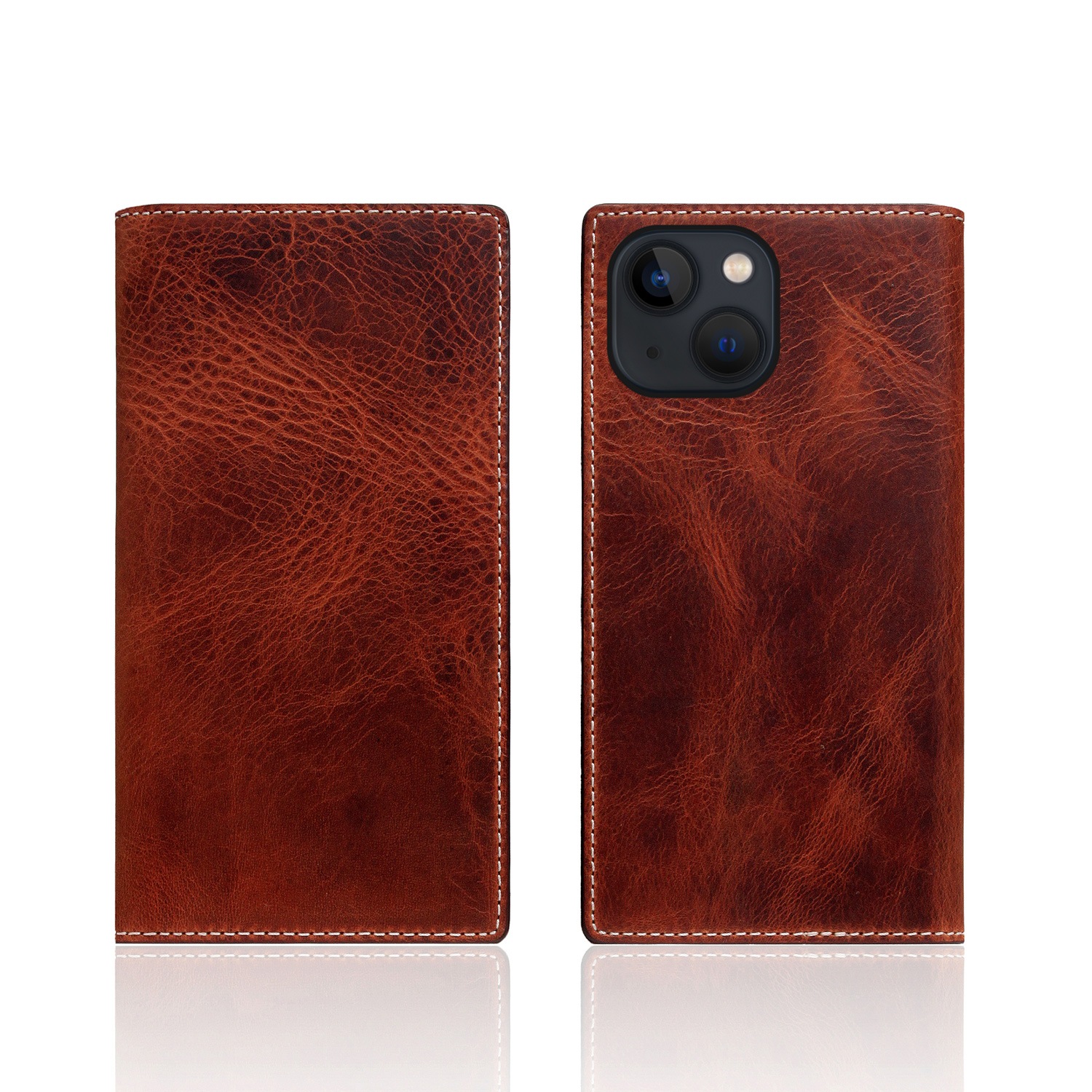 iPhone 13 mini レザーケース SLG Design Badalassi Wax case 【手帳型 / 本革 / イタリアン ベジタブ 革】 