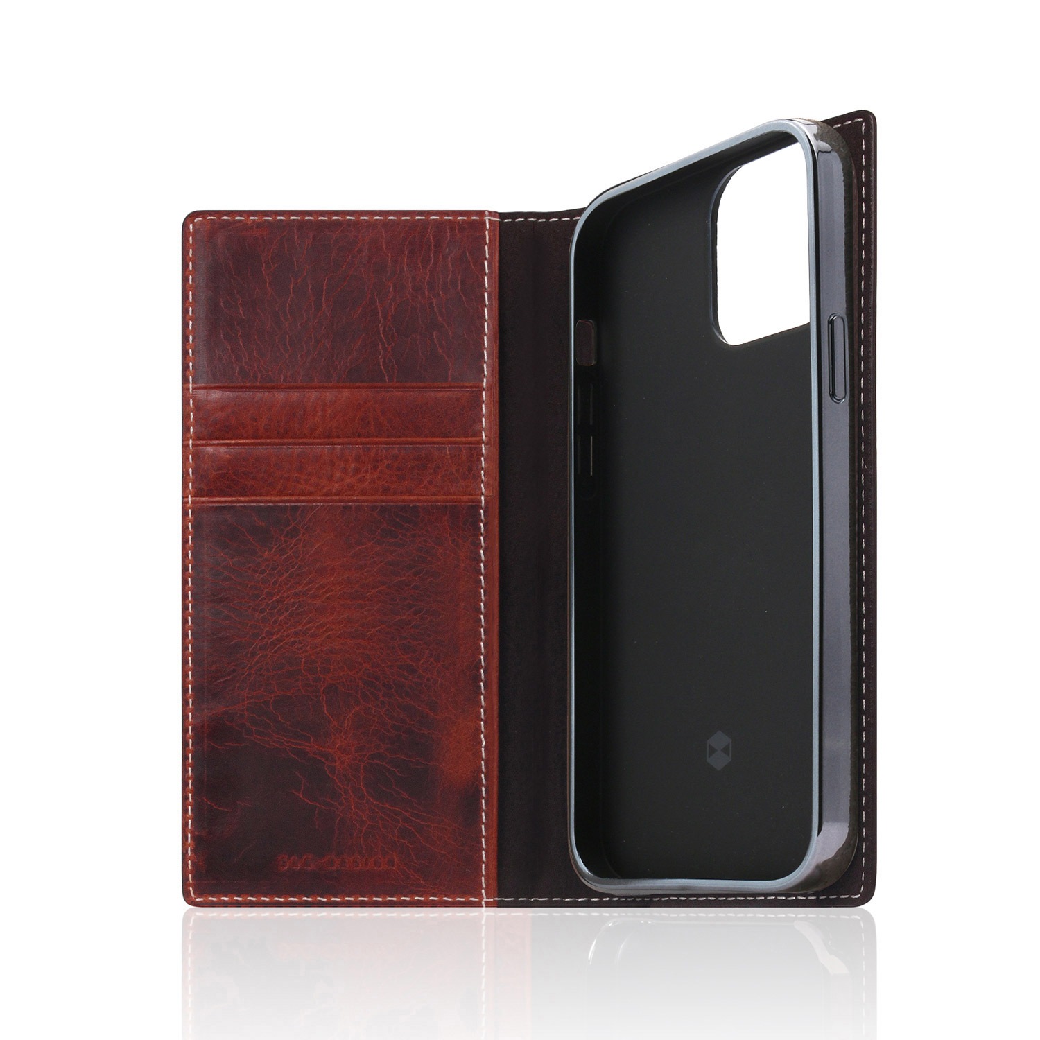 iPhone 13 mini レザーケース SLG Design Badalassi Wax case 【手帳型 / 本革 / イタリアン ベジタブ 革】 