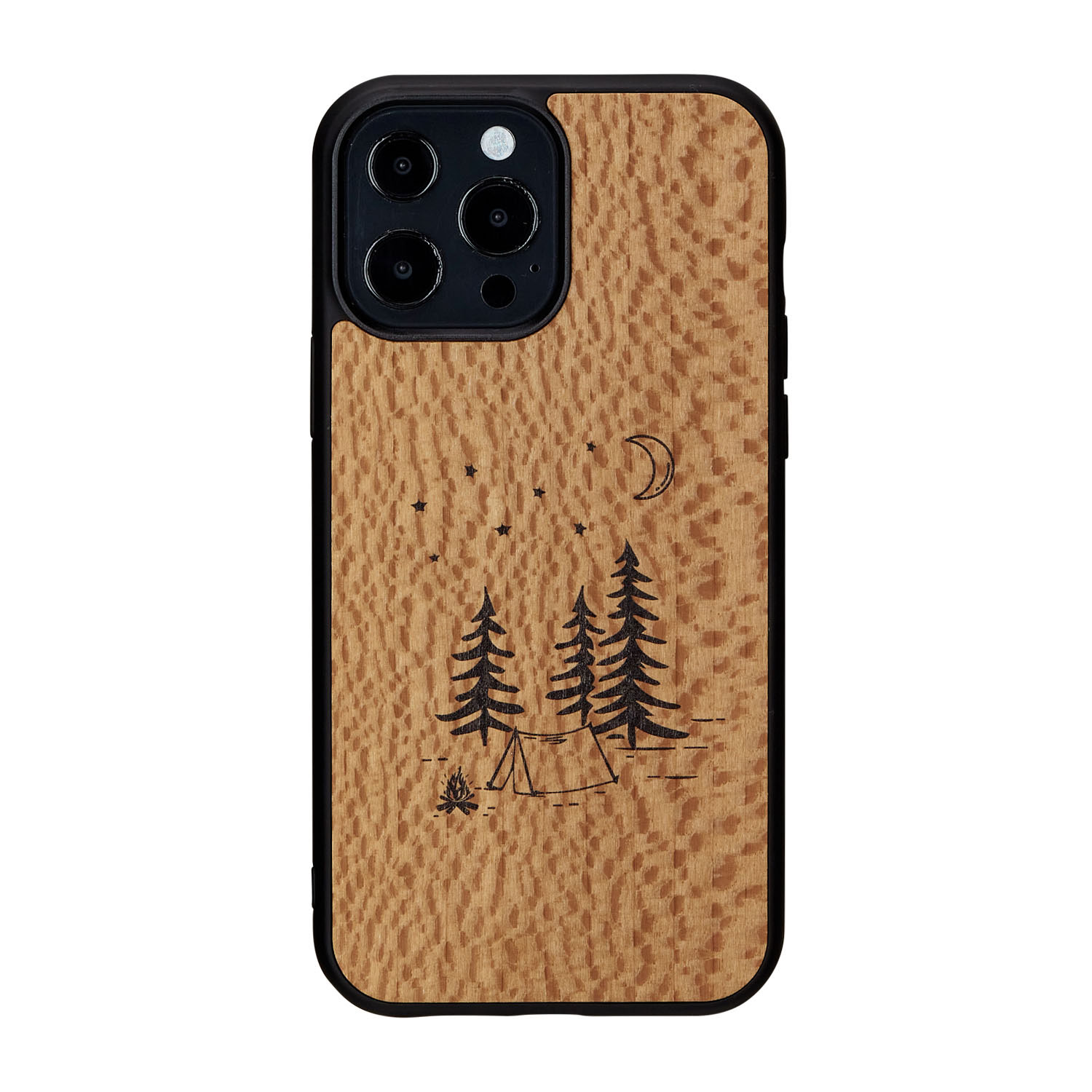 iPhone 13 Pro Max ケース 天然木 バックカバー Man&Wood camp 木製 背面カバー型 アイフォンケース