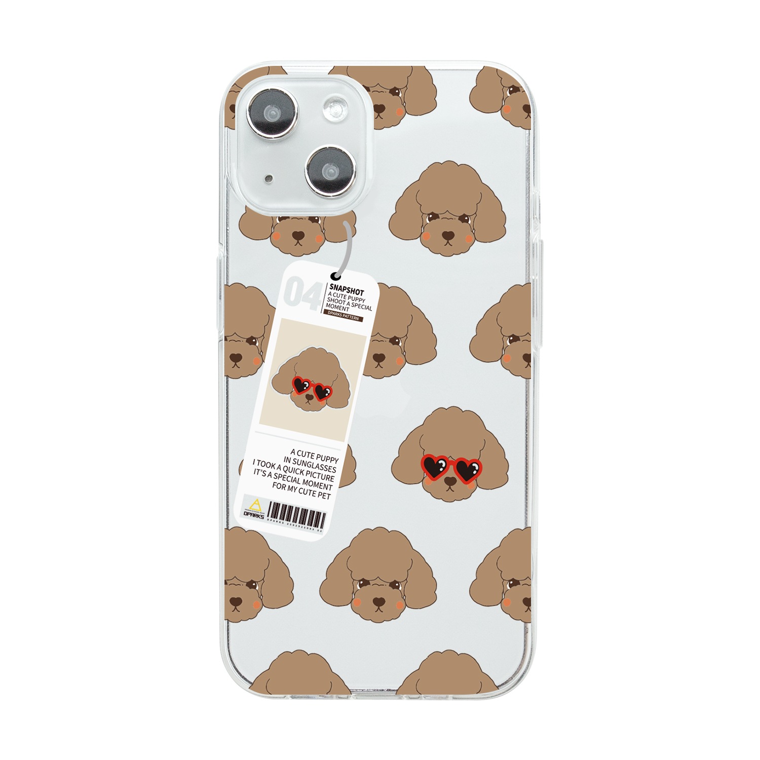 Dparks [ iPhone 14 / 14 Pro ] ソフトクリアケース イヌ パターン ブルドッグ・プードル