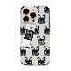 Dparks [ iPhone 14 / 14 Pro ] ソフトクリアケース イヌ パターン ブルドッグ・プードル