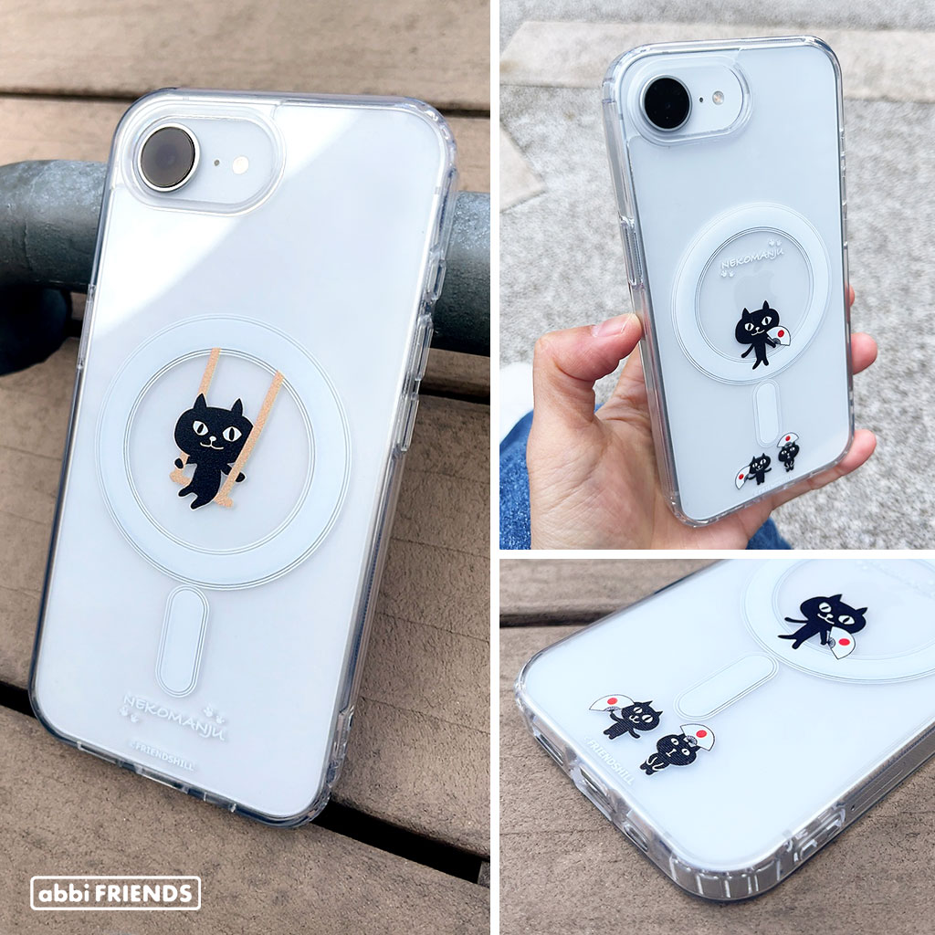 [iPhone 16e 用] ネコマンジュウ MagSafe対応 クリアケース 公式ライセンス品