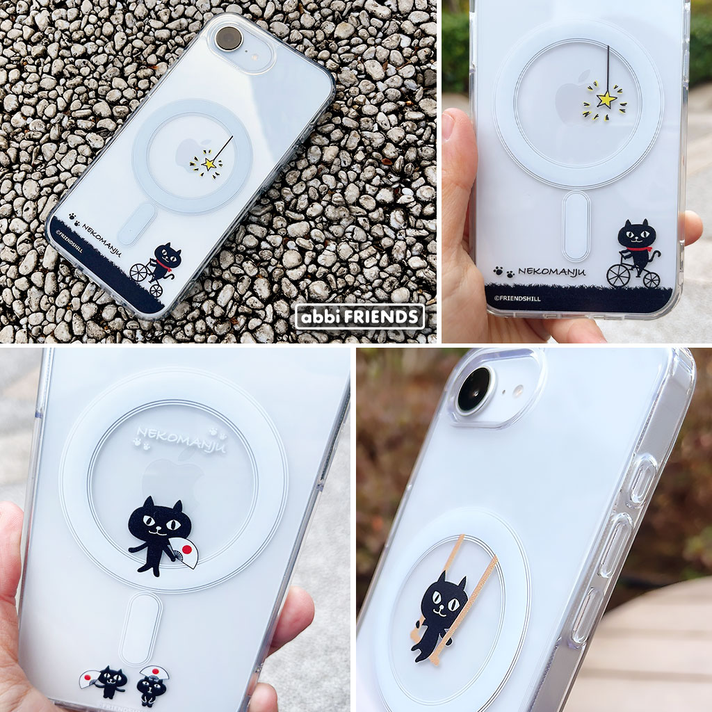 [iPhone 16e 用] ネコマンジュウ MagSafe対応 クリアケース 公式ライセンス品