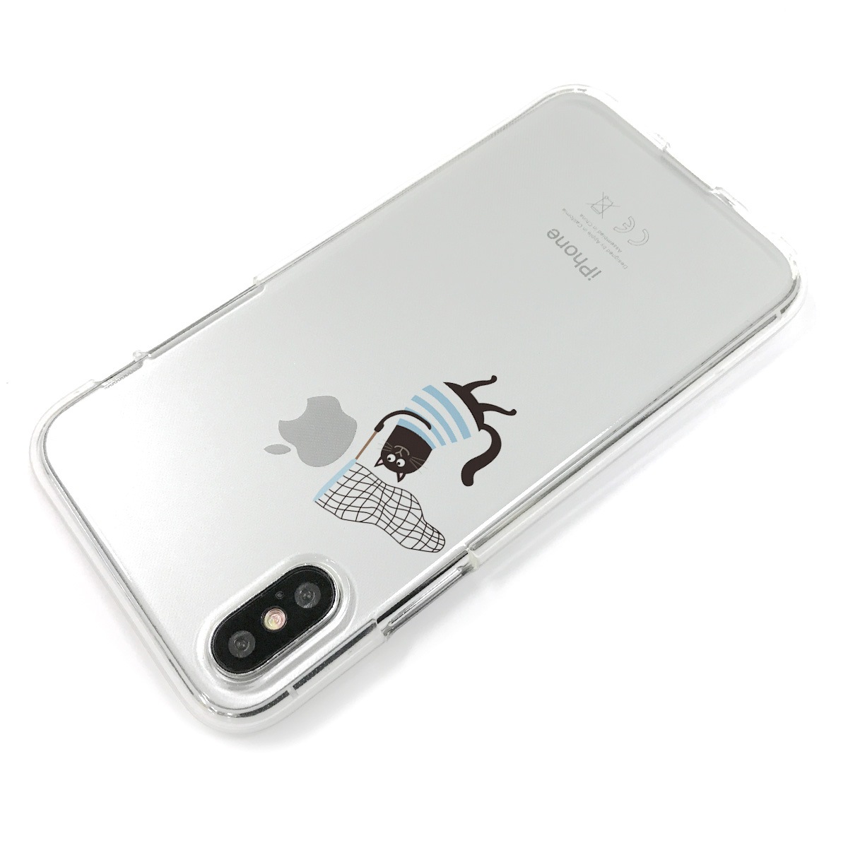 【iPhone XS / X ケース】 Dparks ソフトクリアケース 虫取りネコ