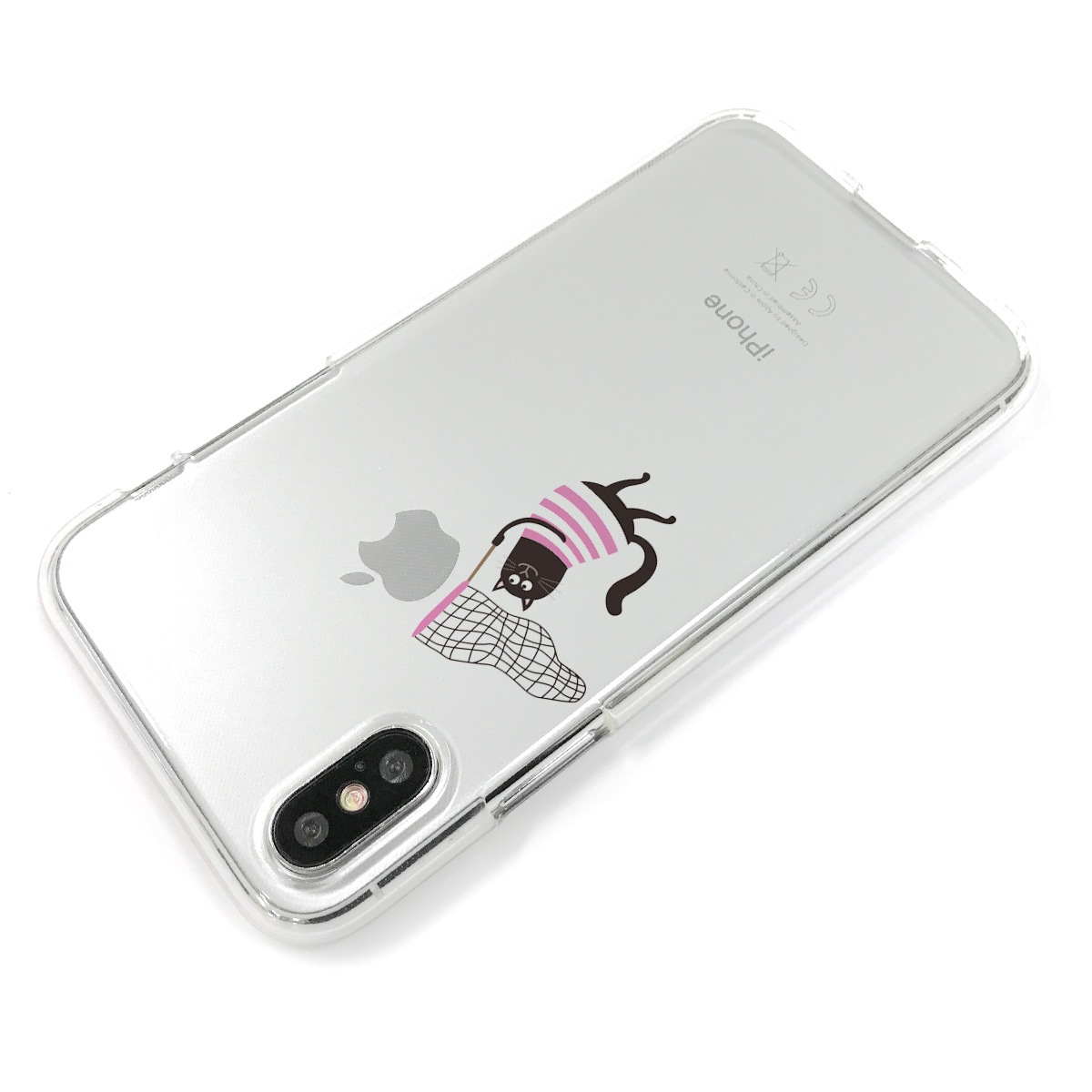 【iPhone XS / X ケース】 Dparks ソフトクリアケース 虫取りネコ