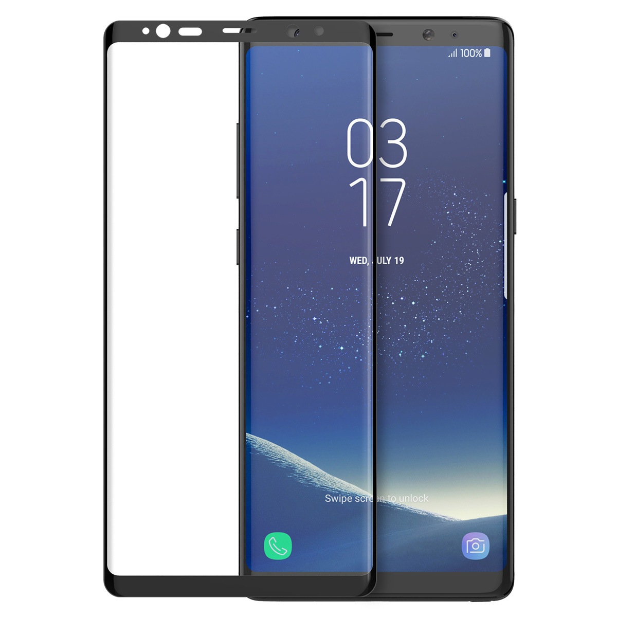 Galaxy Note8 液晶保護フィルム araree 液晶保護 ガラスフィルム Core Platinum（アラリー コアプラチナム）ブラックエッジ ギャラクシー ノートエイト 全面保護 液晶保護 強化ガラス SC-01K SCV37