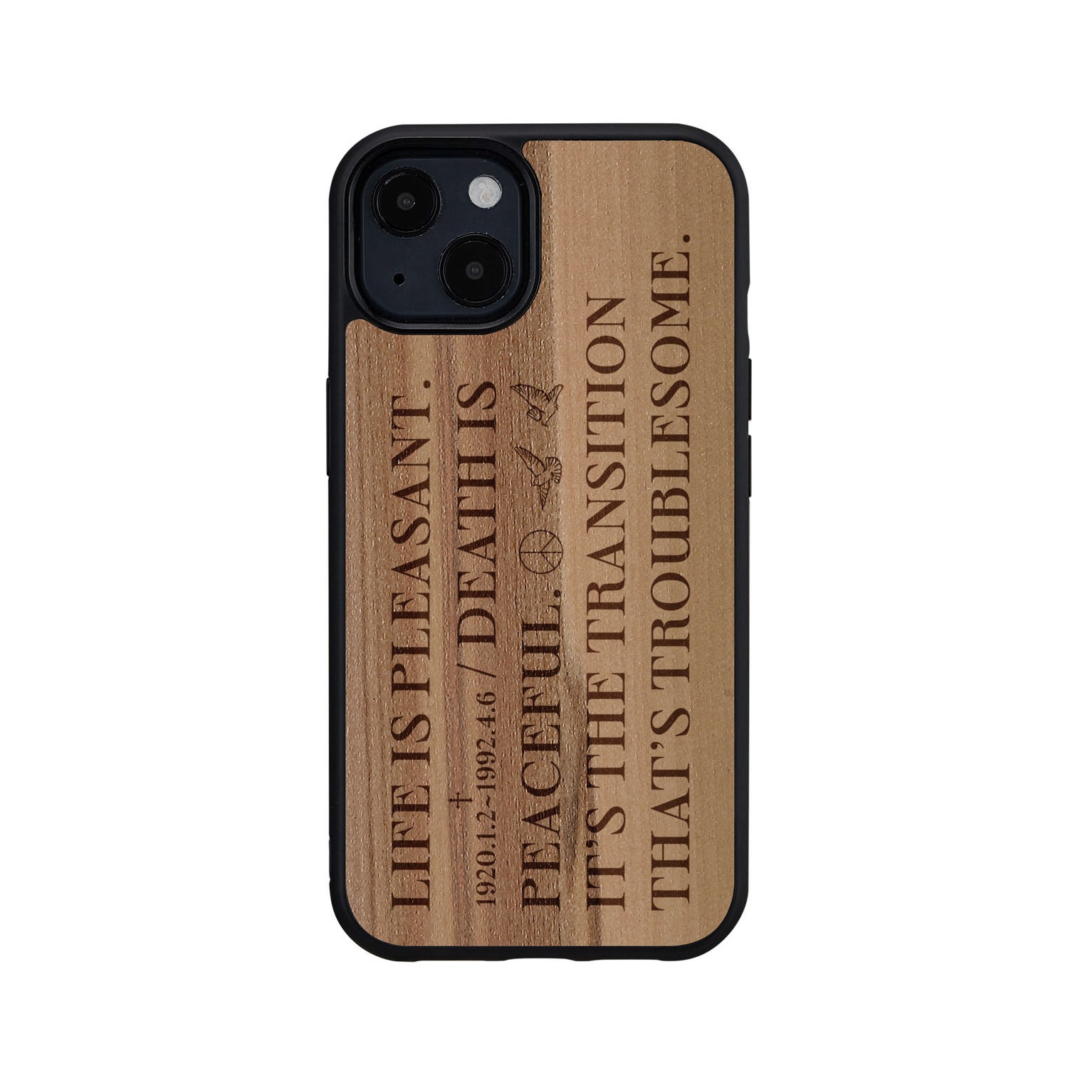 iPhone 13 ケース 天然木 バックカバー Man&Wood Life is… 木製 背面カバー型 アイフォンケース