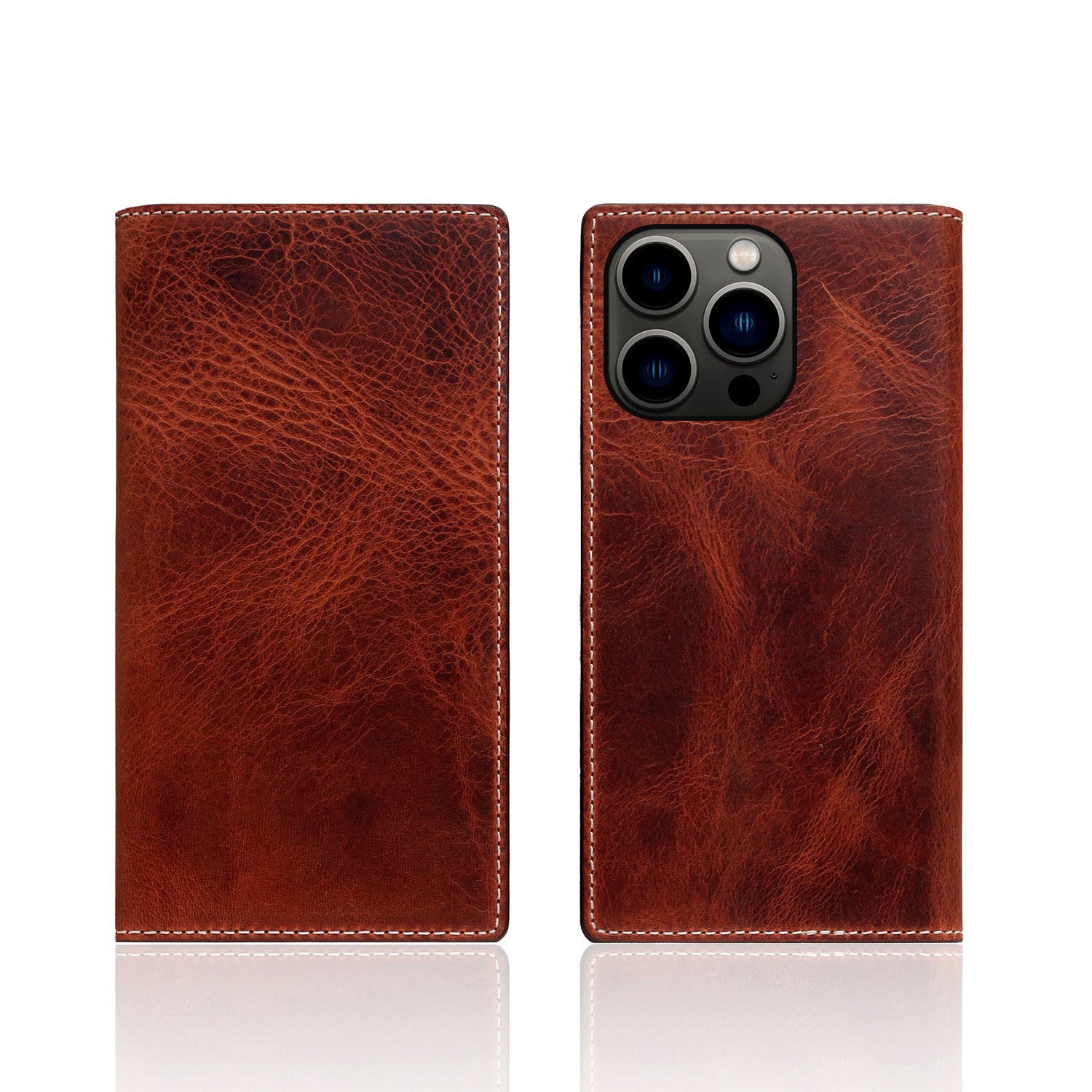 iPhone 13 / 13 Pro レザーケース SLG Design Badalassi Wax case 【手帳型 / 本革 / イタリアン ベジタブ 革】 