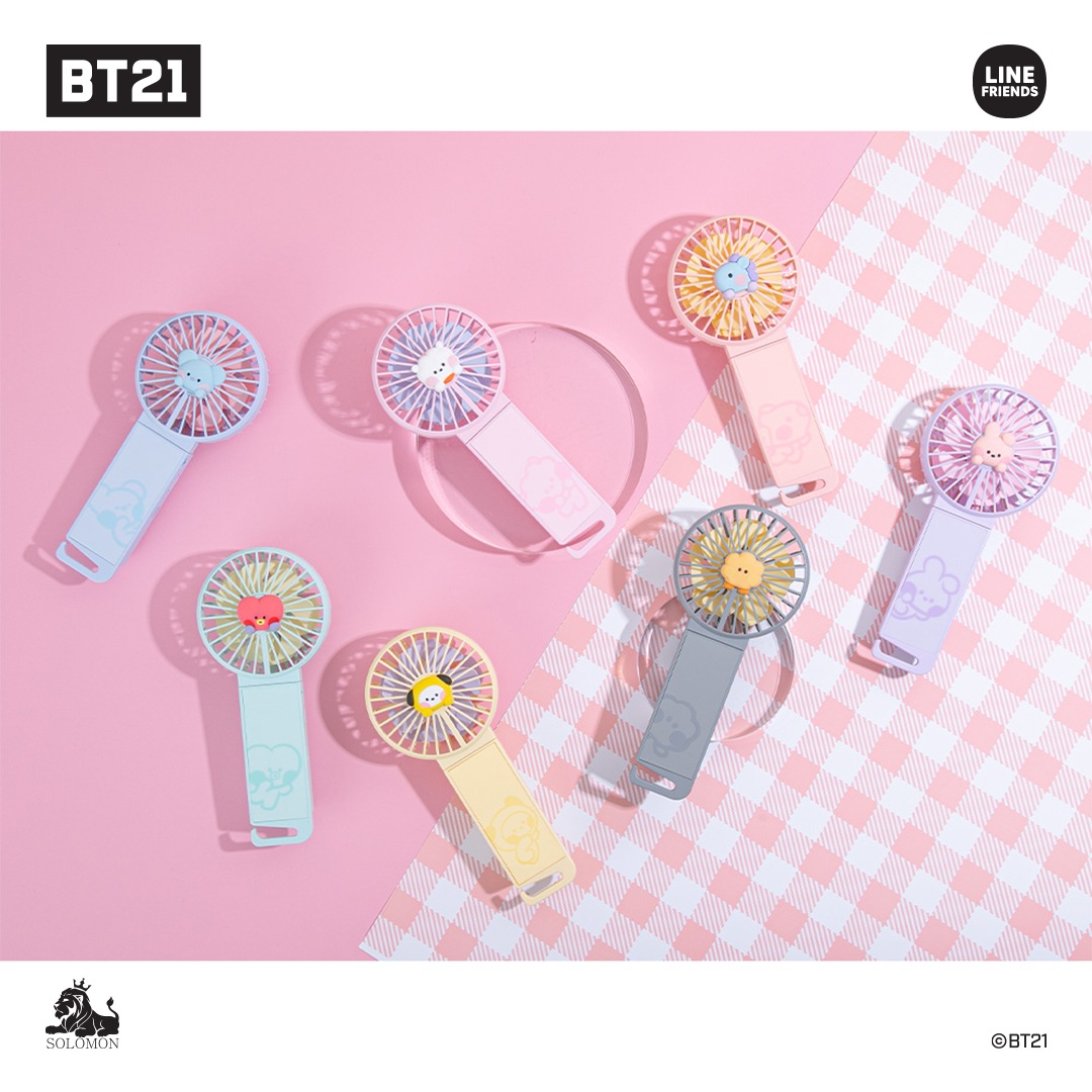 bt21 公式 グッズ ハンズフリー 扇風機 BT21 minini デュアルブレードハンディファン【公式ライセンス品】