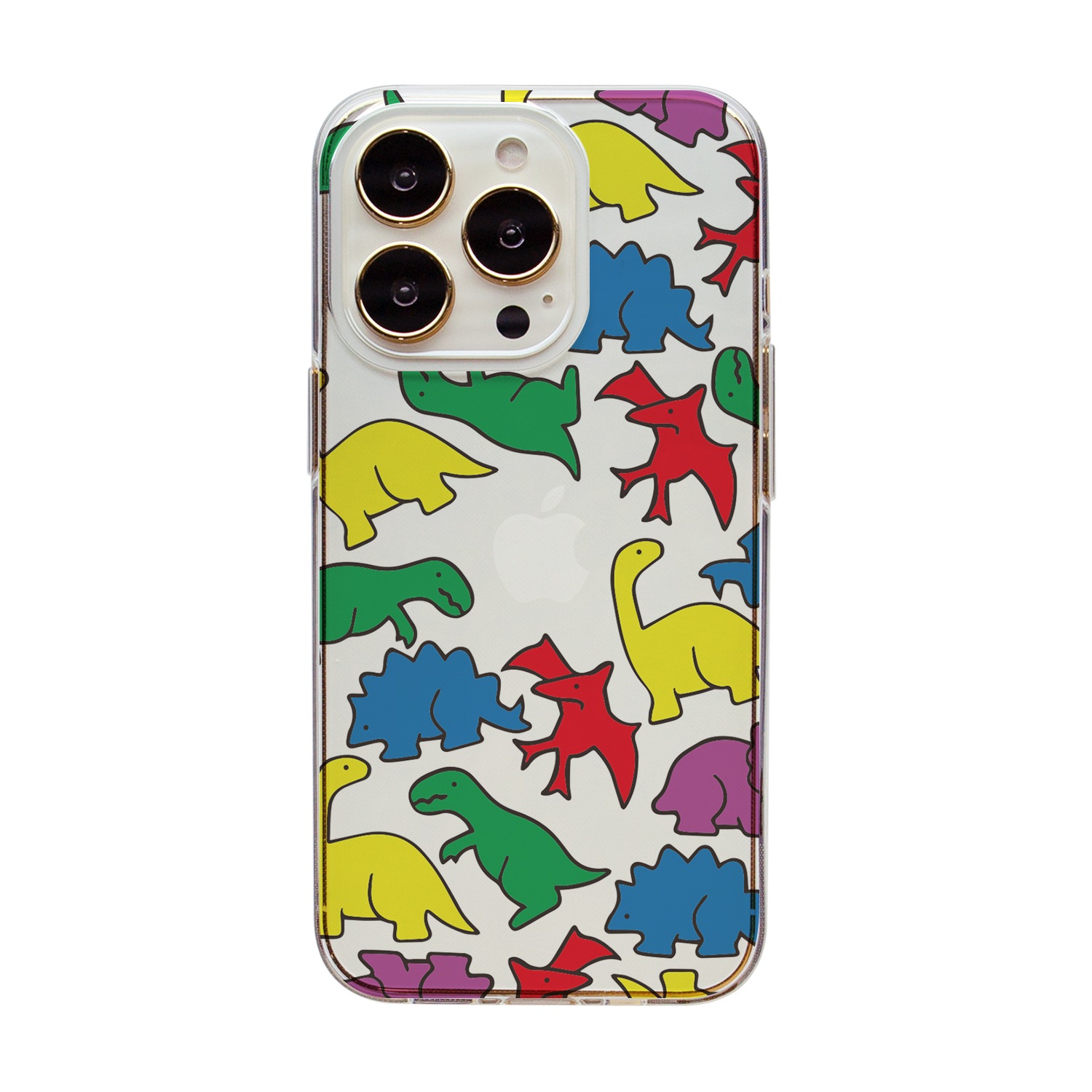 Dparks [ iPhone 14 / 14 Pro ] ソフトクリアケース カラフルザウルス