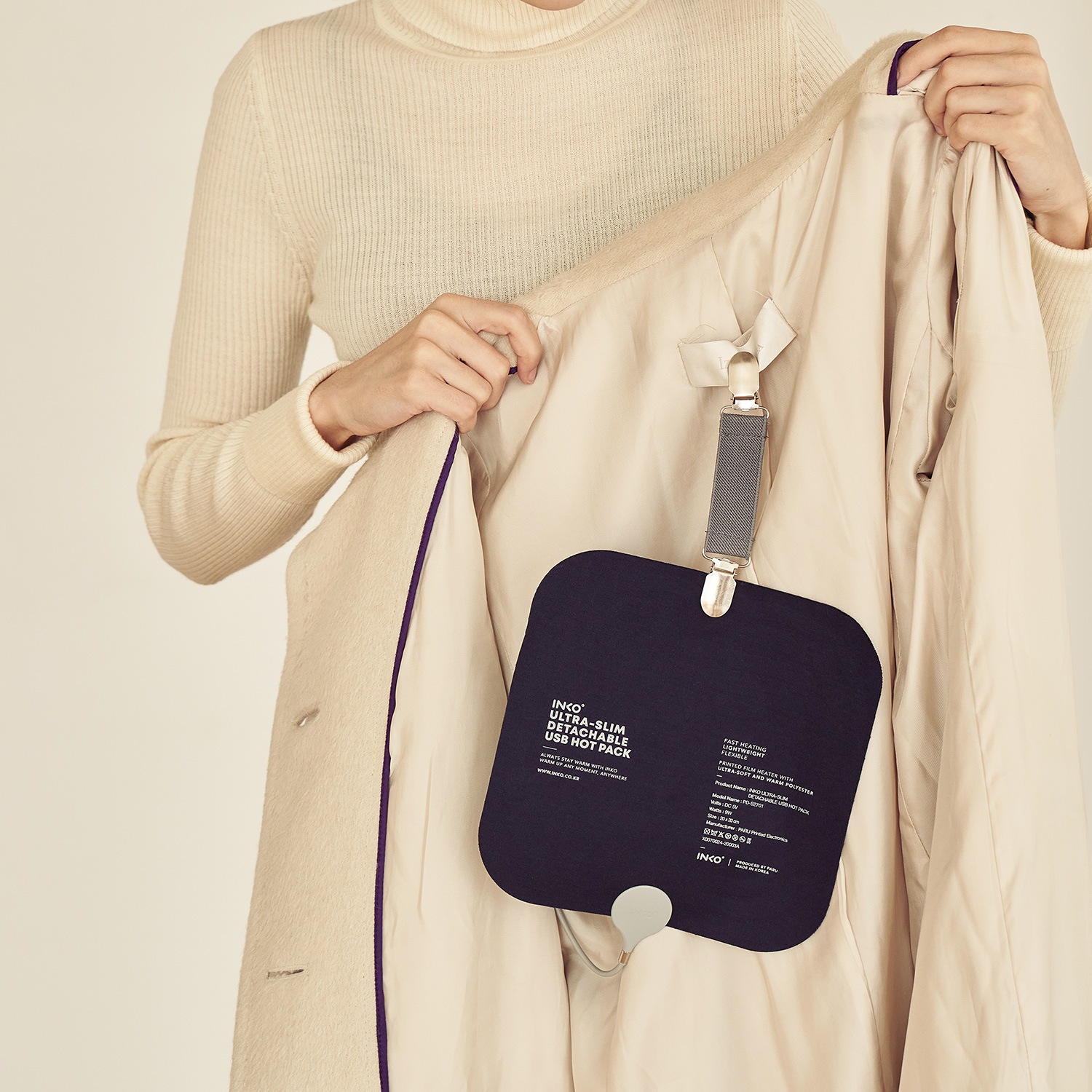【テレビ紹介で話題】 INKO インクで温める USB Wearable Heater（ウェアラブルヒーター）電磁波 フリー あたたかグッズ