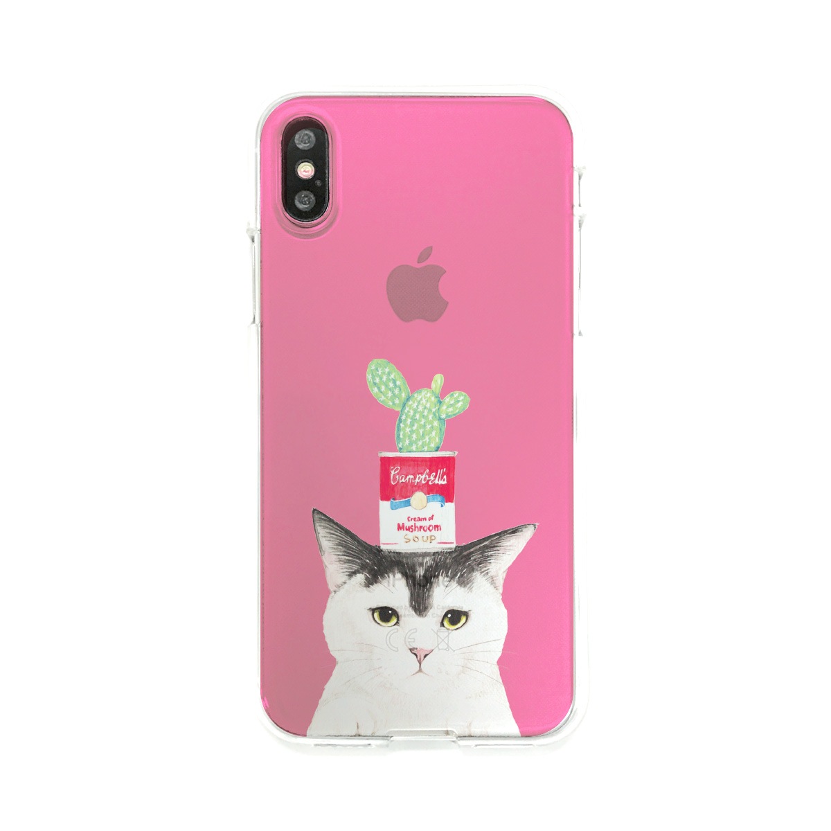 iPhone XS / X ケース Dparks ソフトクリアケース パステルネコ（ディーパークス）アイフォン カバー