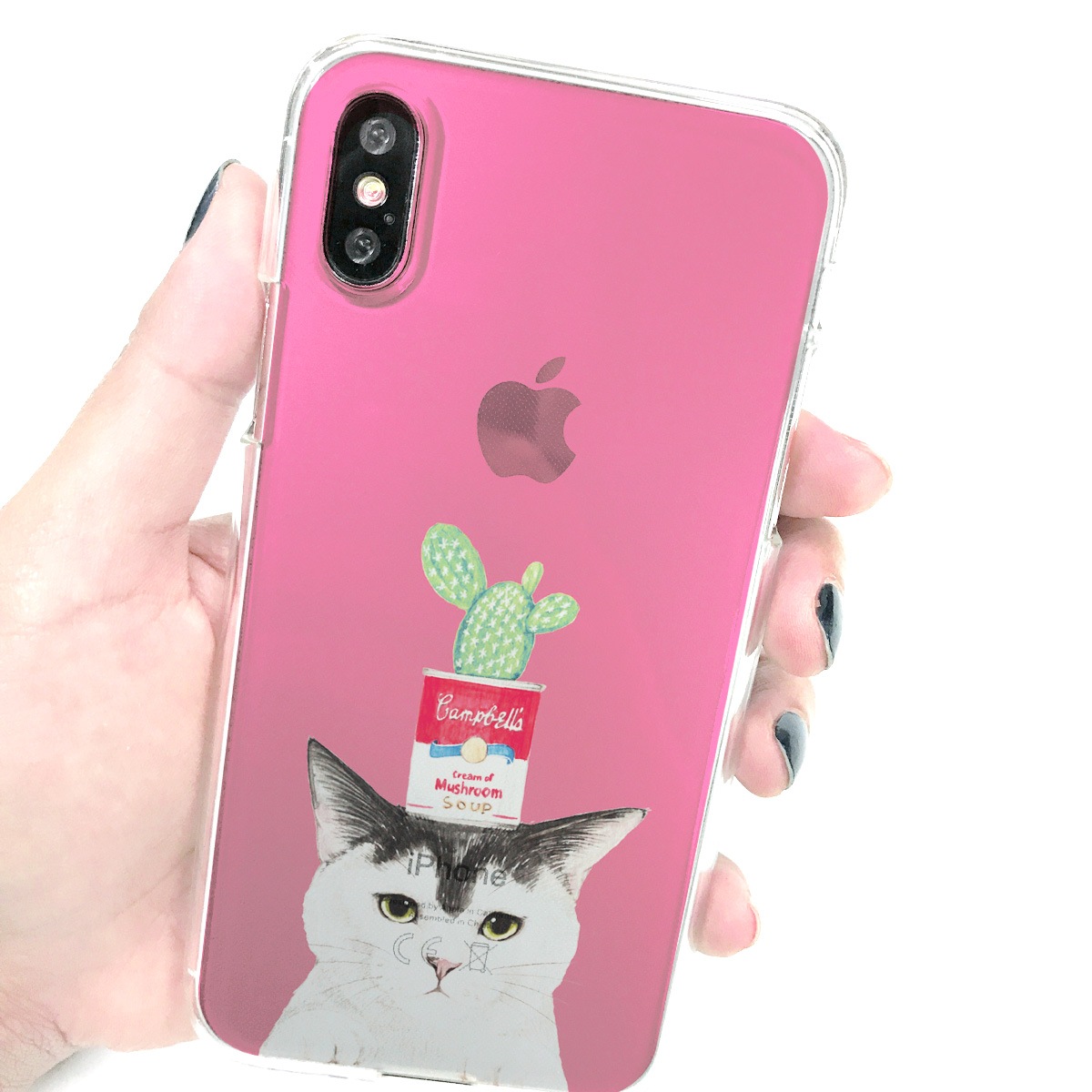 iPhone XS / X ケース Dparks ソフトクリアケース パステルネコ（ディーパークス）アイフォン カバー