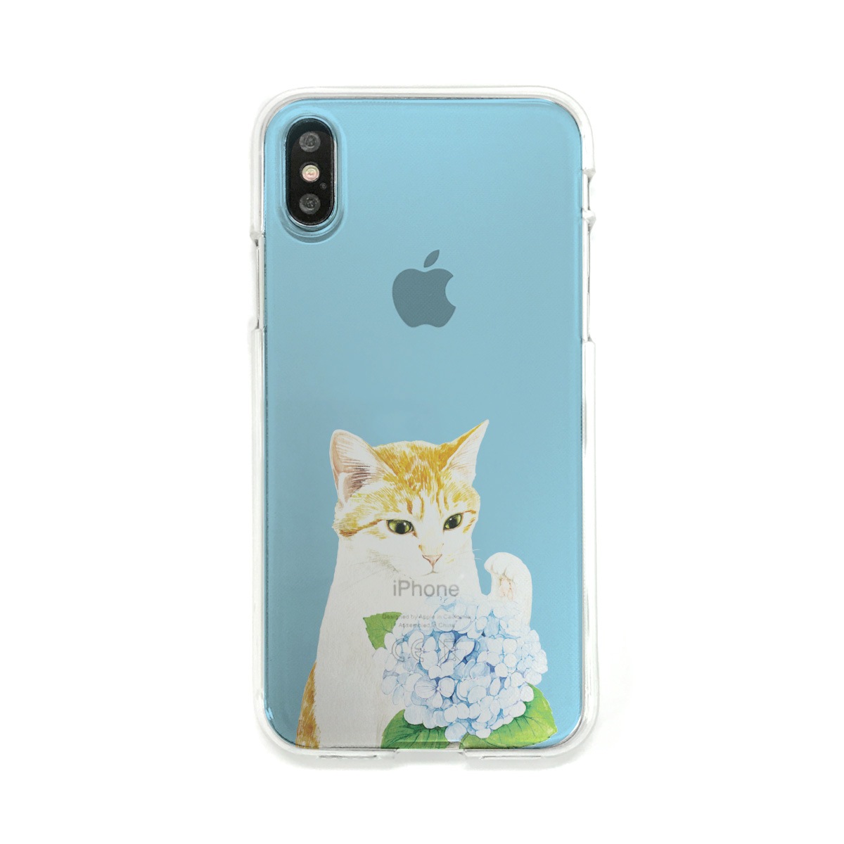 iPhone XS / X ケース Dparks ソフトクリアケース パステルネコ（ディーパークス）アイフォン カバー