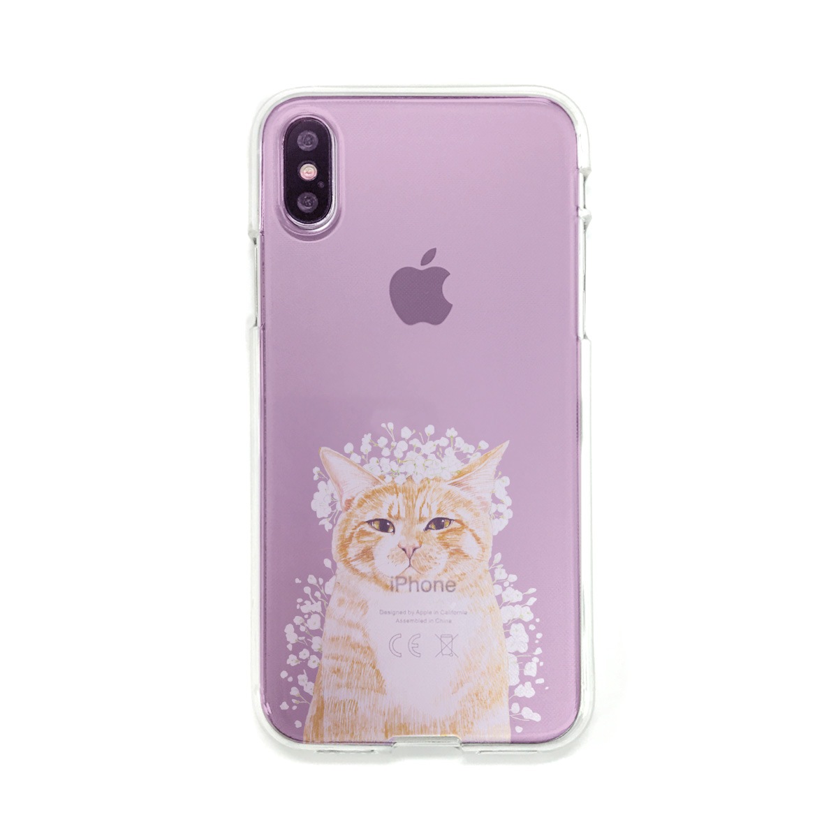 iPhone XS / X ケース Dparks ソフトクリアケース パステルネコ（ディーパークス）アイフォン カバー